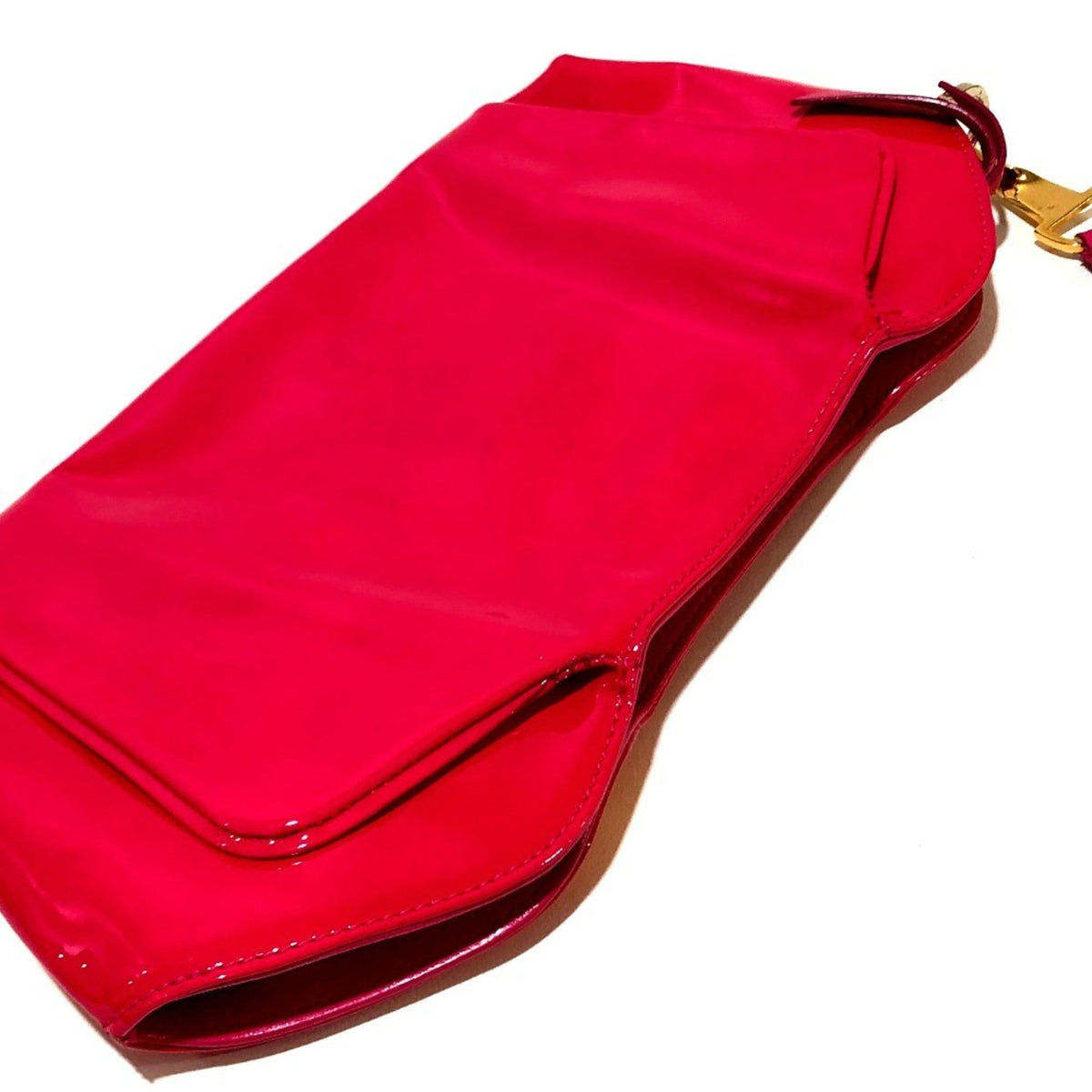 Christian Louboutin Pink Patent Leather Clutch Bag (Pre-Owned)
