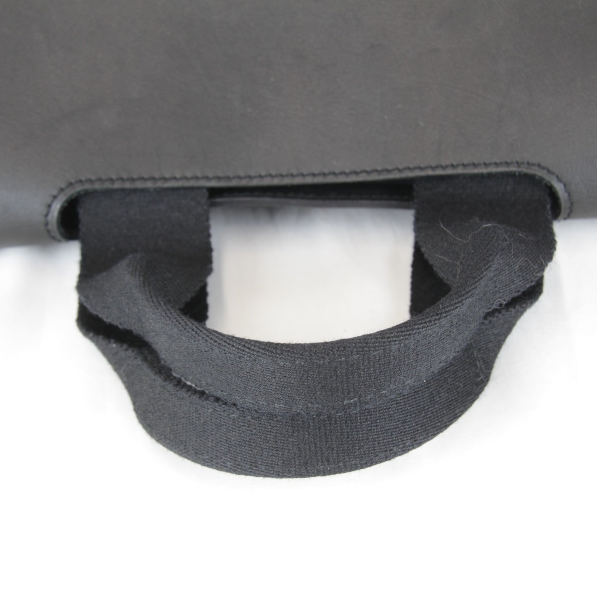 Hermes Black White Toile Chevron Handbag Pouch (Pre-Owned)