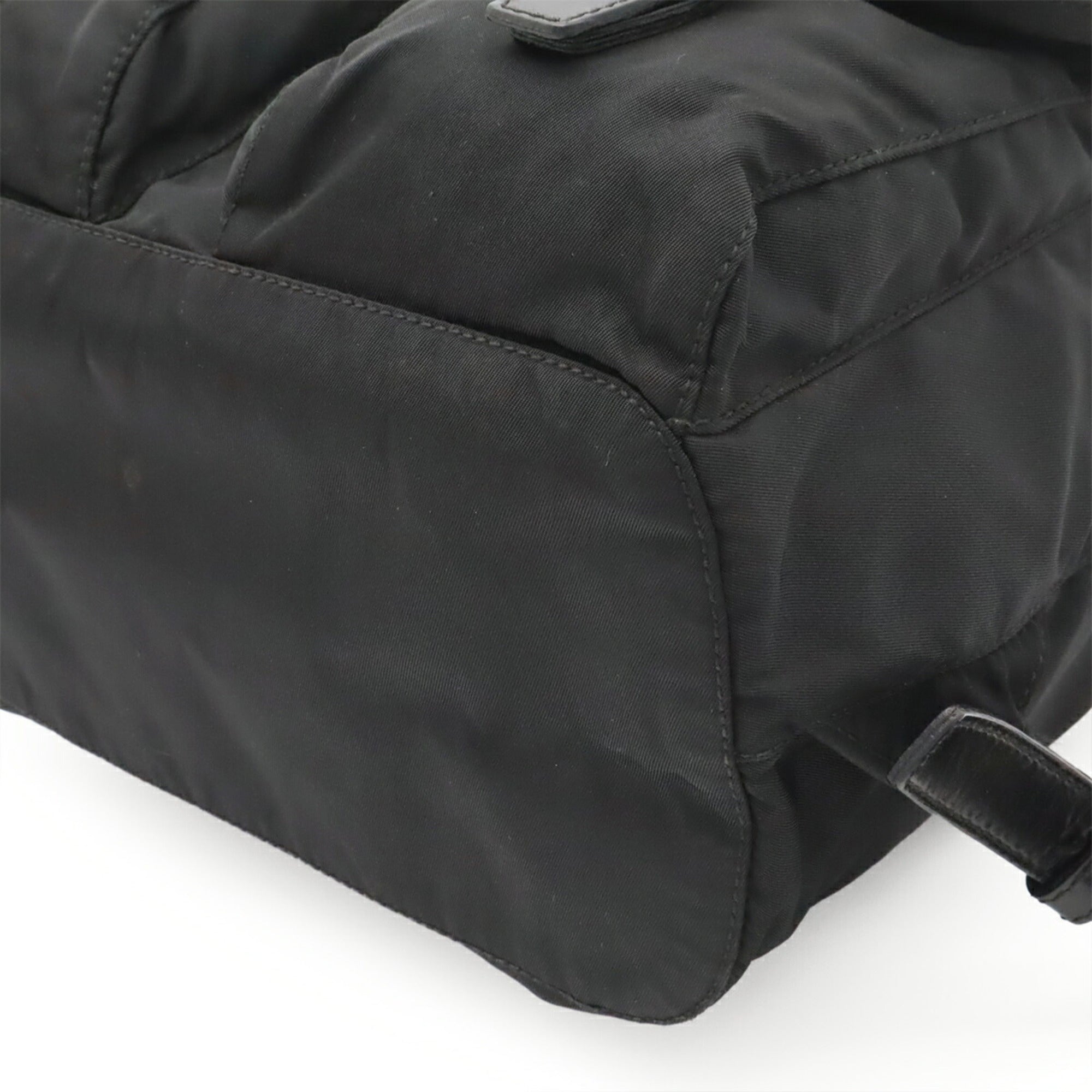 Prada Black Nero Nylon Leather Backpack (Pre-Owned)