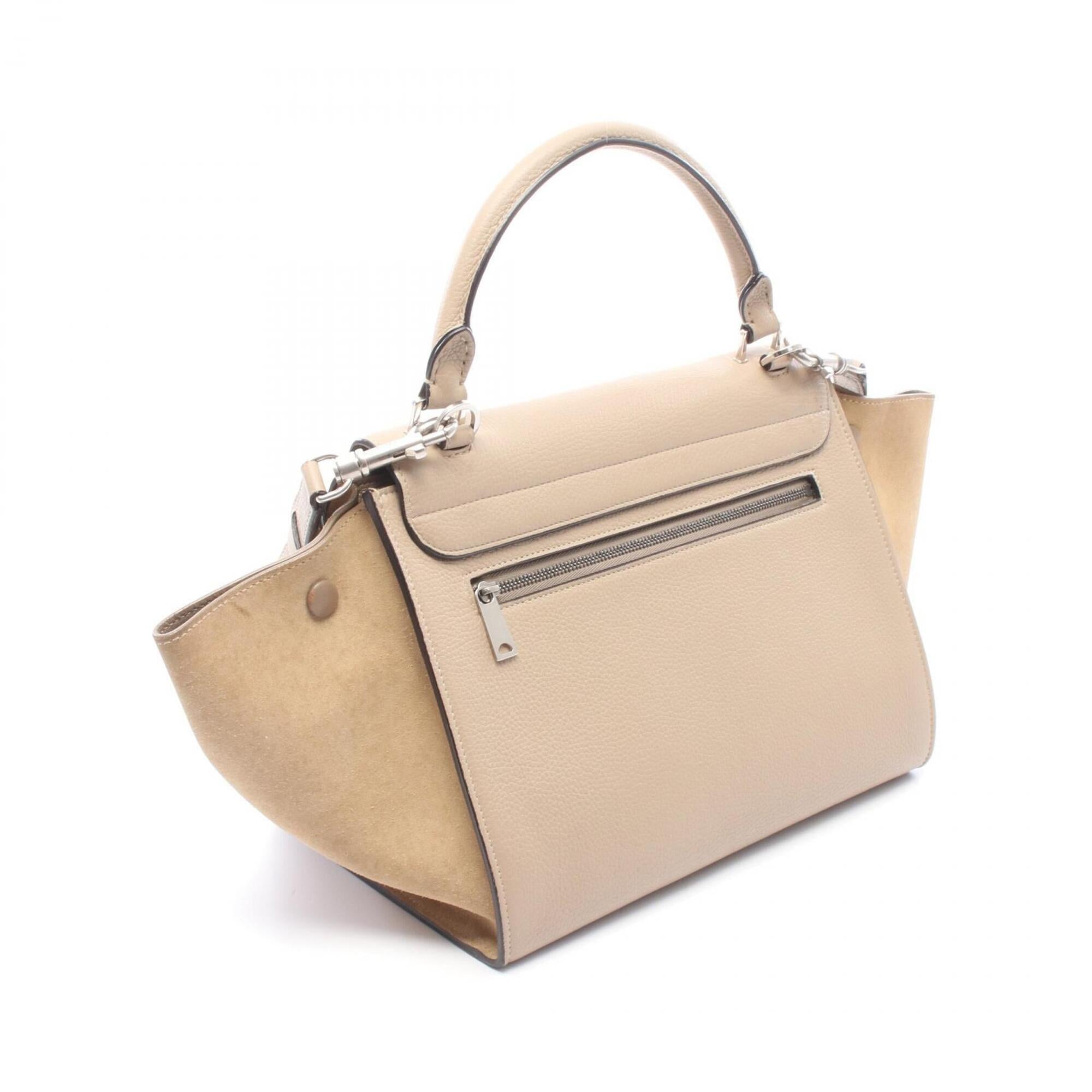 Celine Beige Brown Leather Suede Handbag (Pre-Owned)