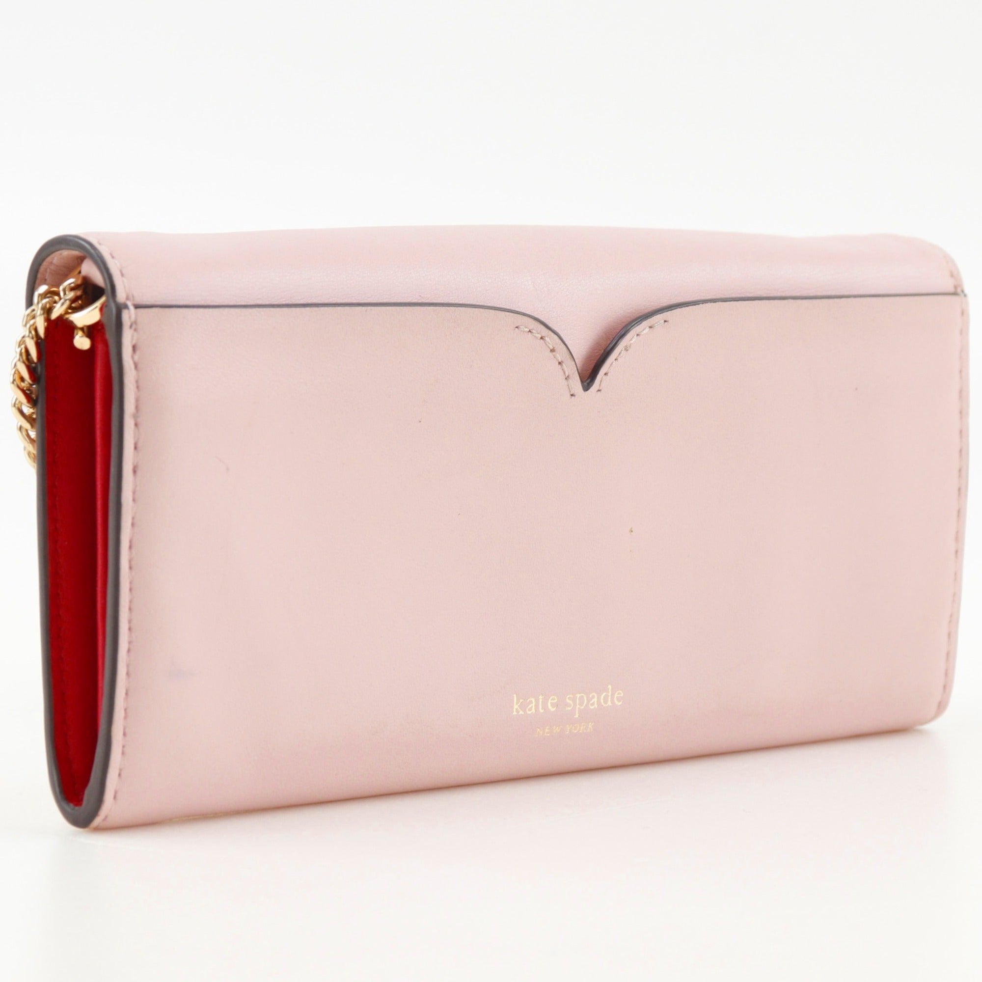 Kate Spade Pink Leather Chain/Shoulder Wallet (Pre-Owned)