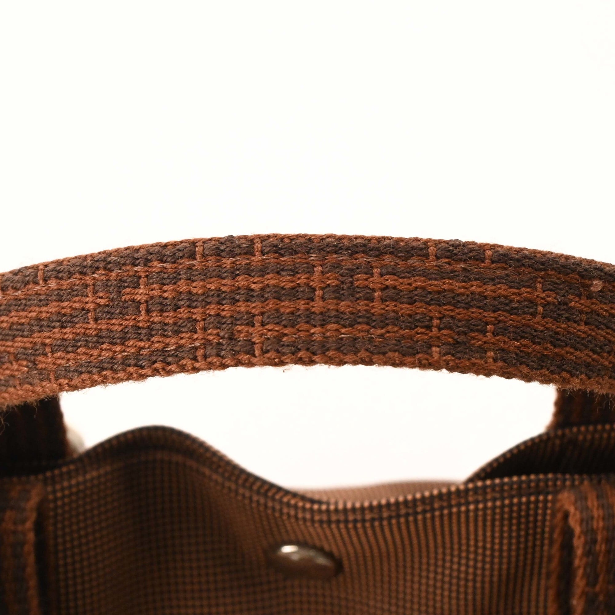 Hermes Her Line Brown Nylon Canvas Backpack (Pre-Owned)