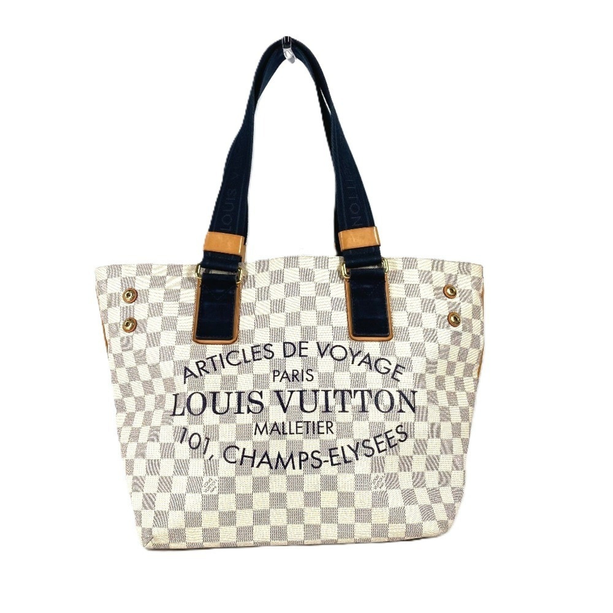 Louis Vuitton White Damier Azur Shoulder Bag Tote Bag (Pre-Owned)