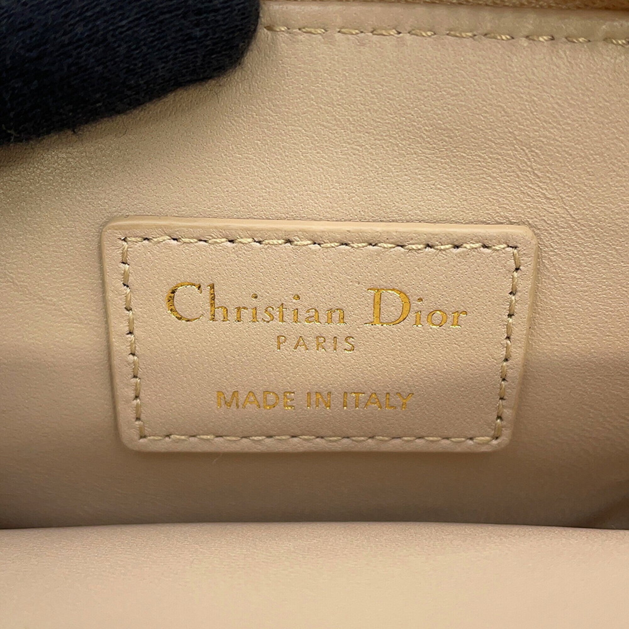 Christian Dior Beige Leather Coin Purse/Coin Case (Pre-Owned)