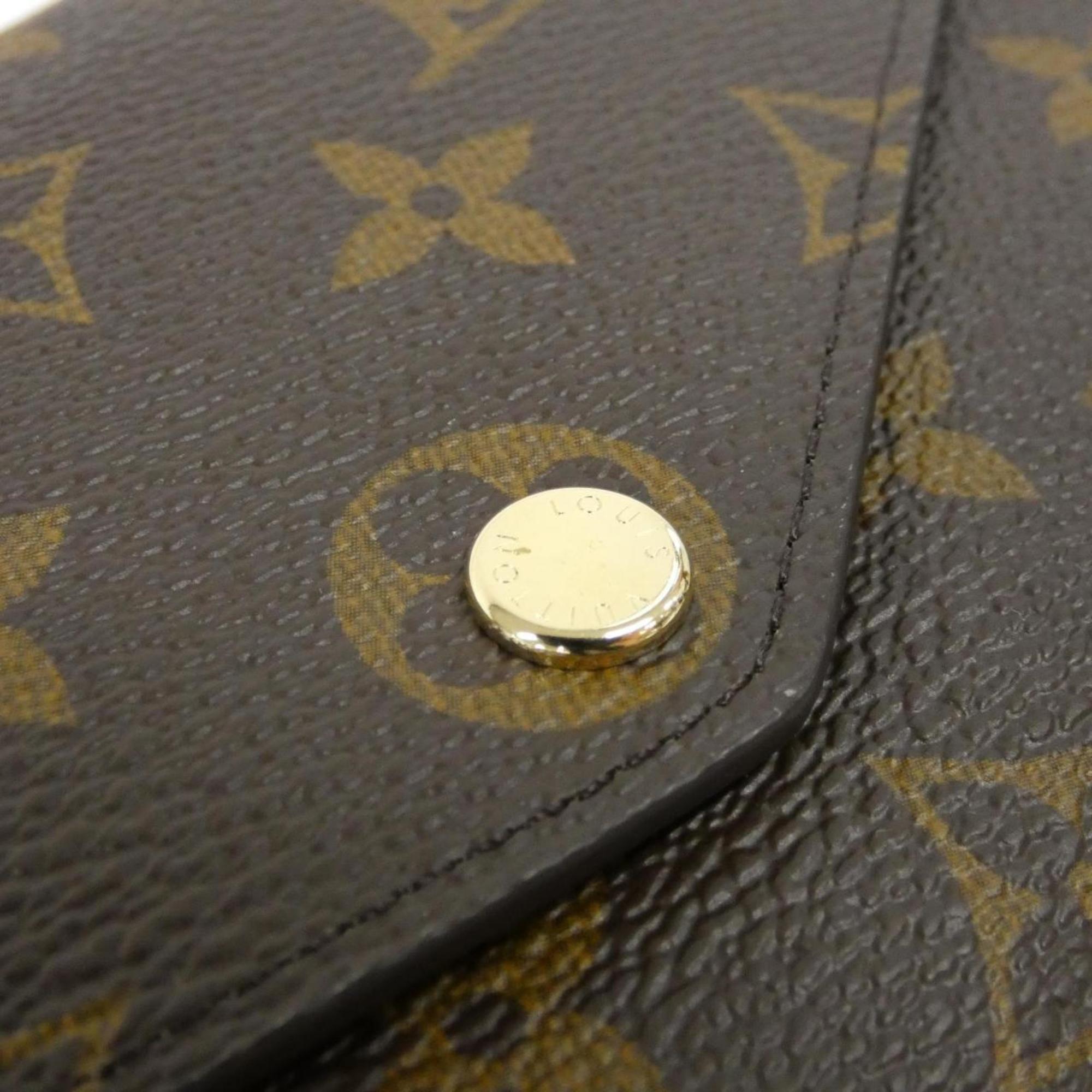 Louis Vuitton Monogram Blue Marron Coated Canvas Long Wallet (Bi-Fold) (Pre-Owned)