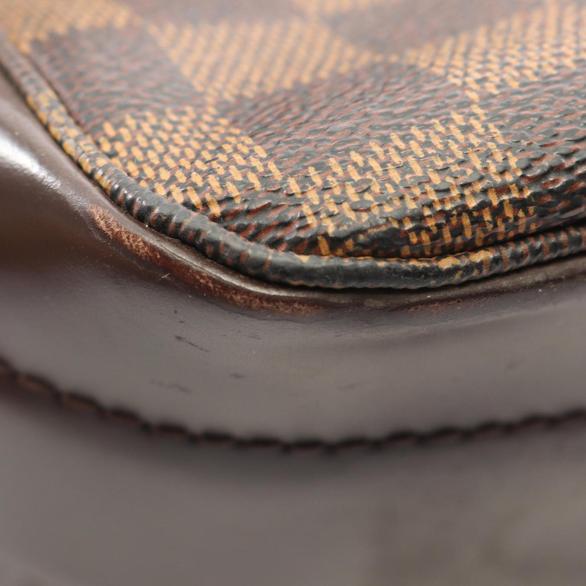 Louis Vuitton Brown Coated Canvas Leather Handbag Shoulder Bag (Pre-Owned)
