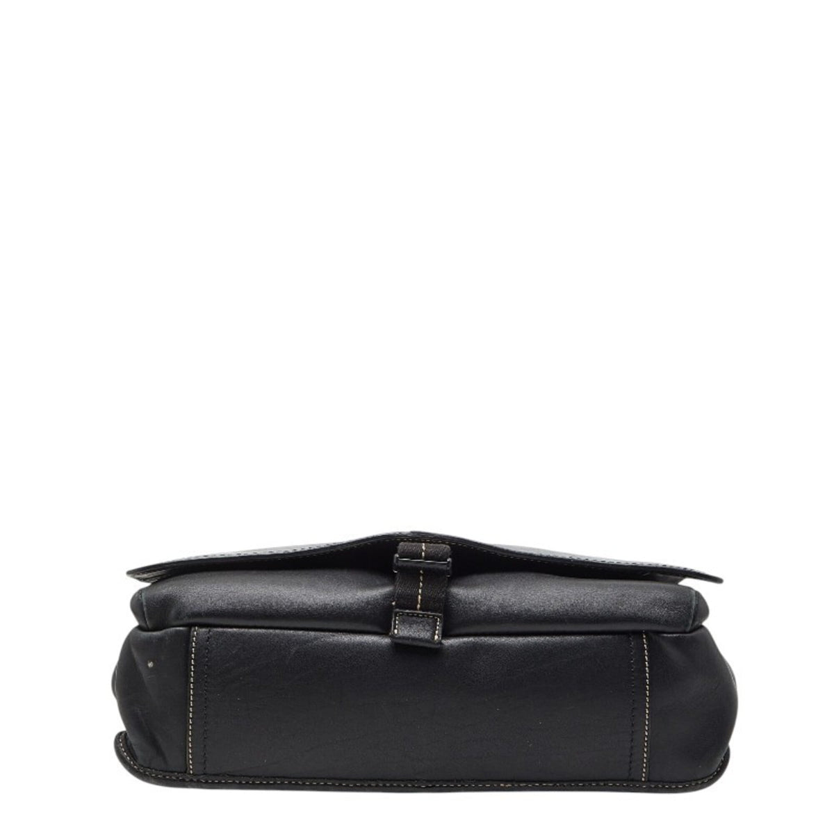 Coach Black Leather Messenger Bag Shoulder Bag (Pre-Owned)