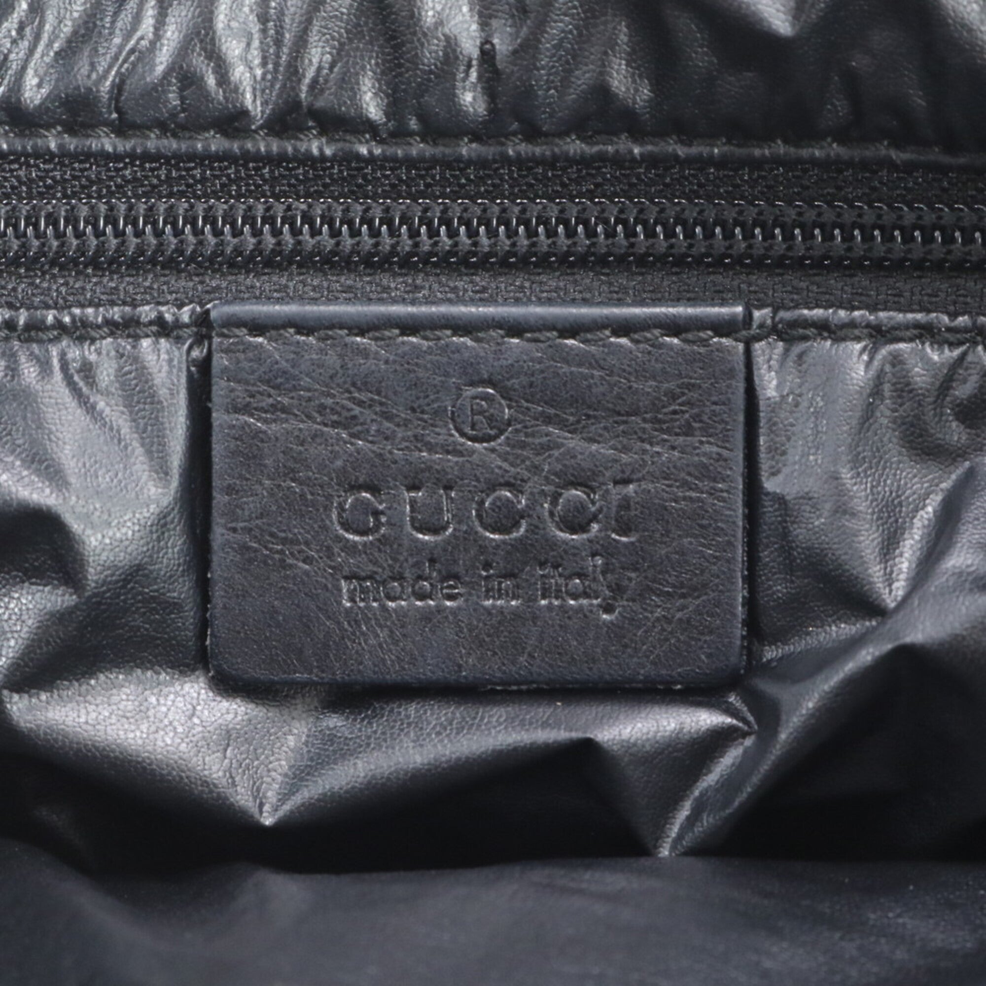 Gucci Gg Canvas Black Leather Canvas Handbag Tote Bag (Pre-Owned)