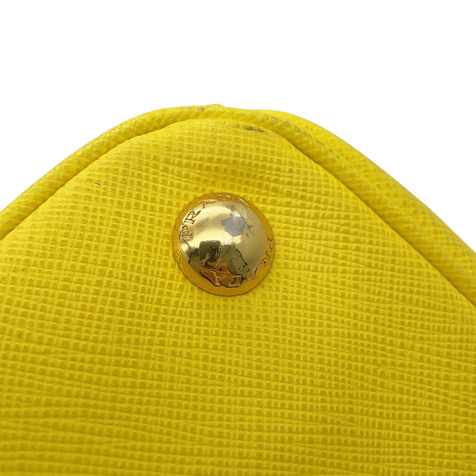 Prada Saffiano Yellow Leather Handbag (Pre-Owned)