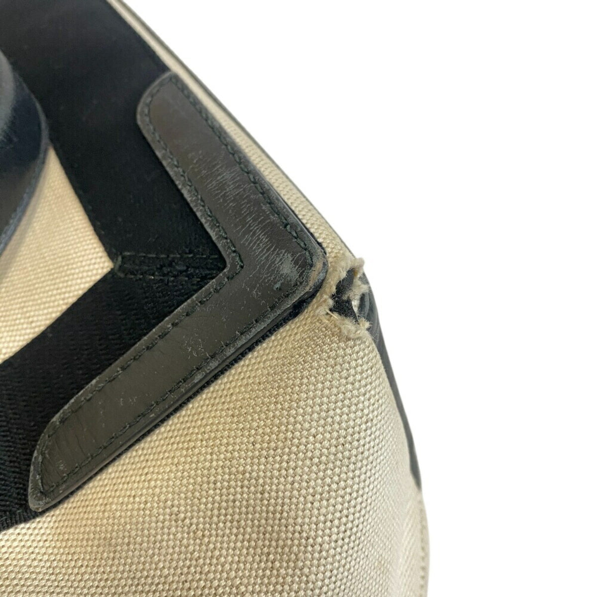 Balenciaga Black Ivory Canvas Leather Handbag (Pre-Owned)