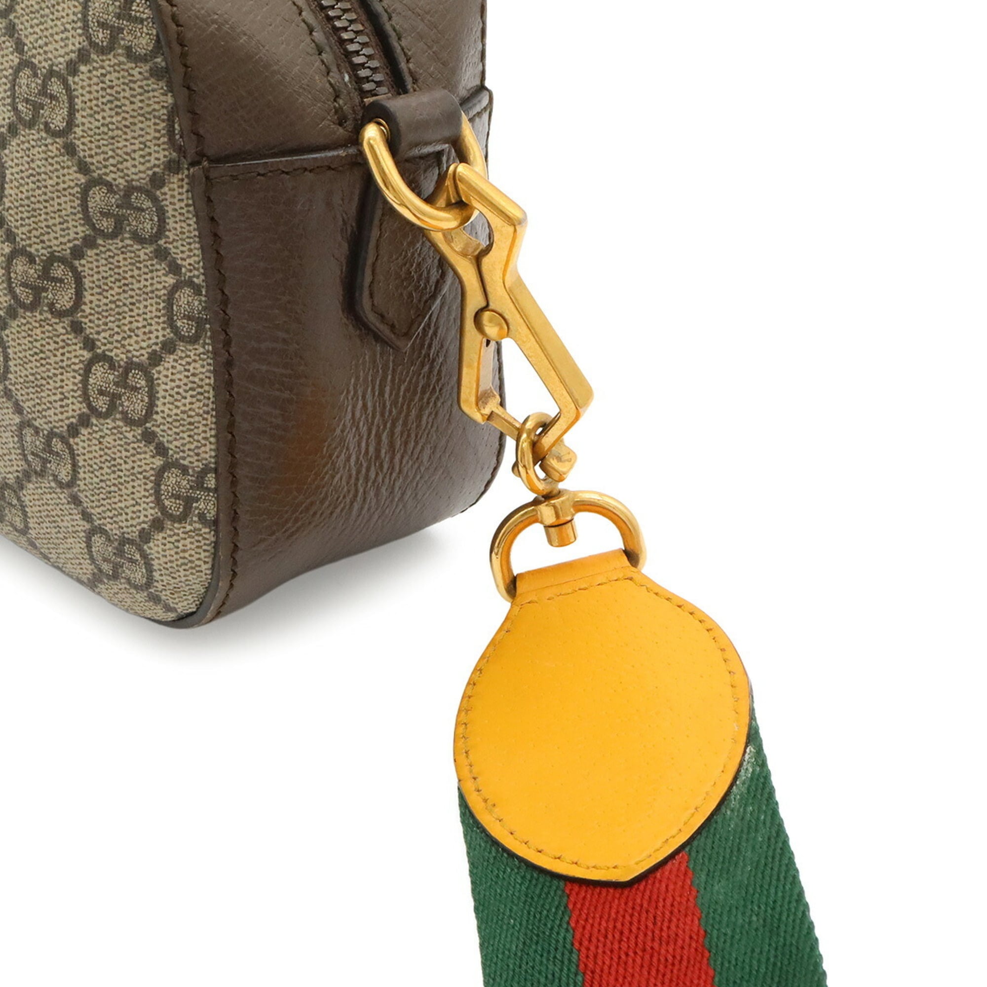 Gucci Beige Brown Green Red Color Yellow Gg Supreme Canvas Leather Pvc Clutch Bag Handbag Messenger Bag Shoulder Bag (Pre-Owned)