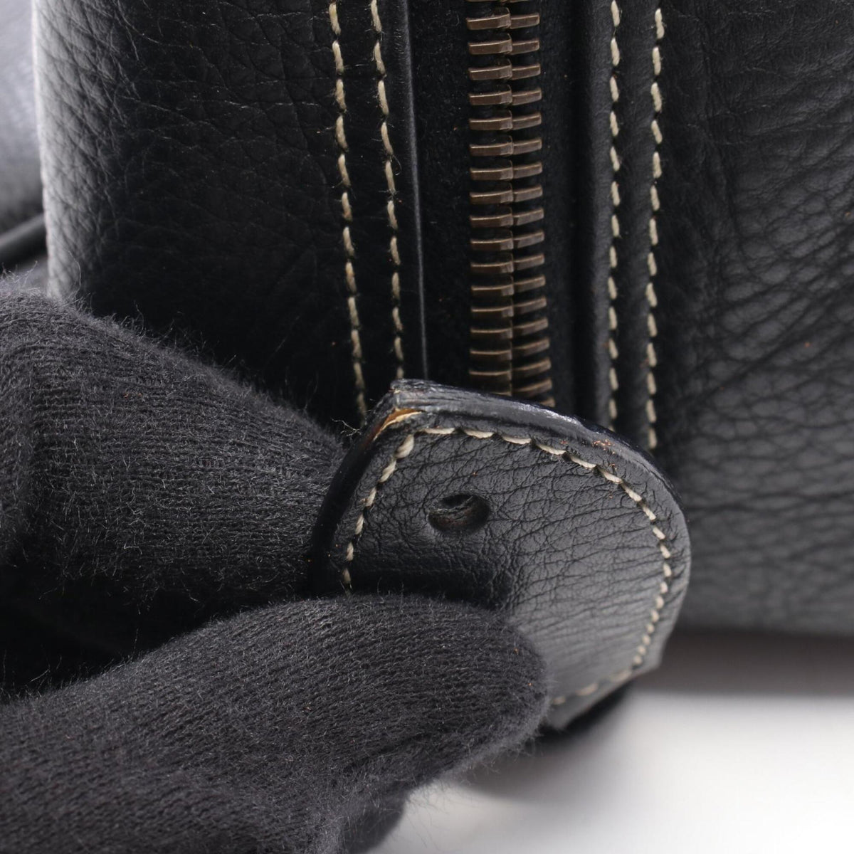 Christian Dior Black Leather Boston Bag Handbag (Pre-Owned)
