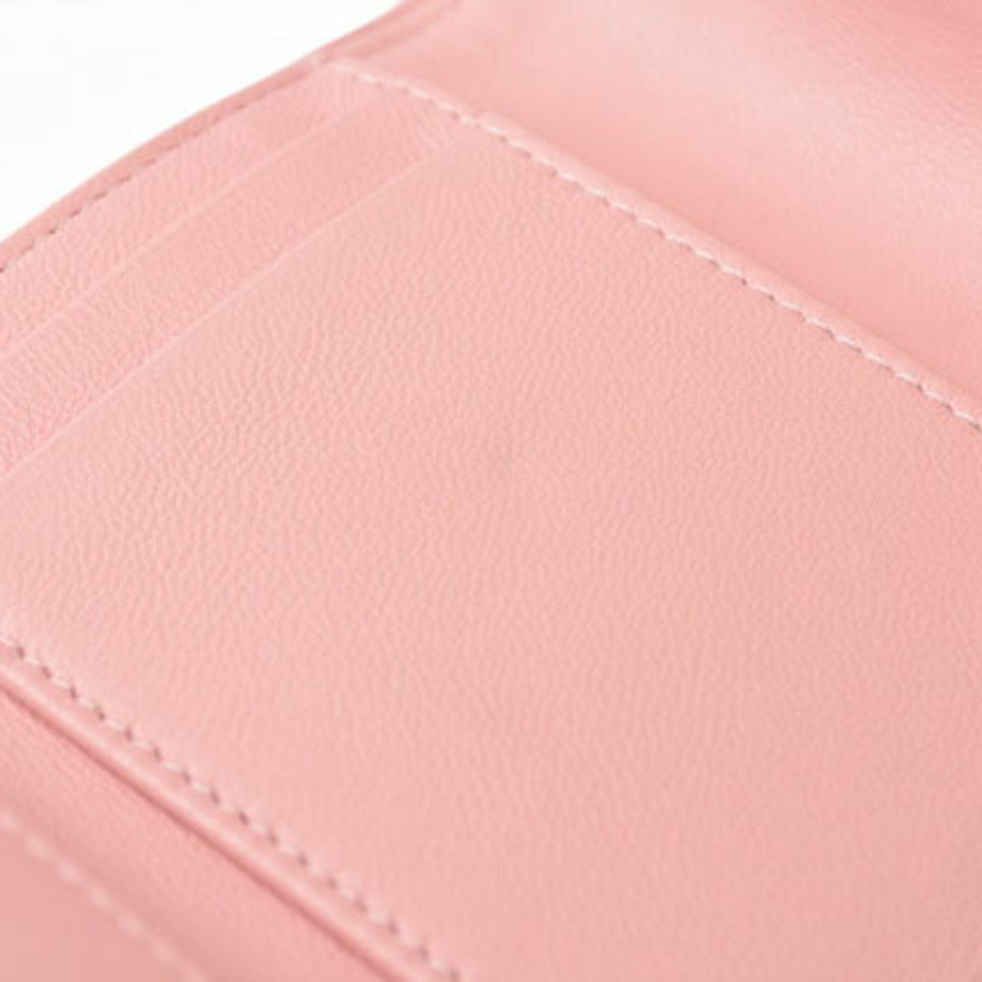 Chanel Pink Leather Wallet (Tri-Fold) (Pre-Owned)