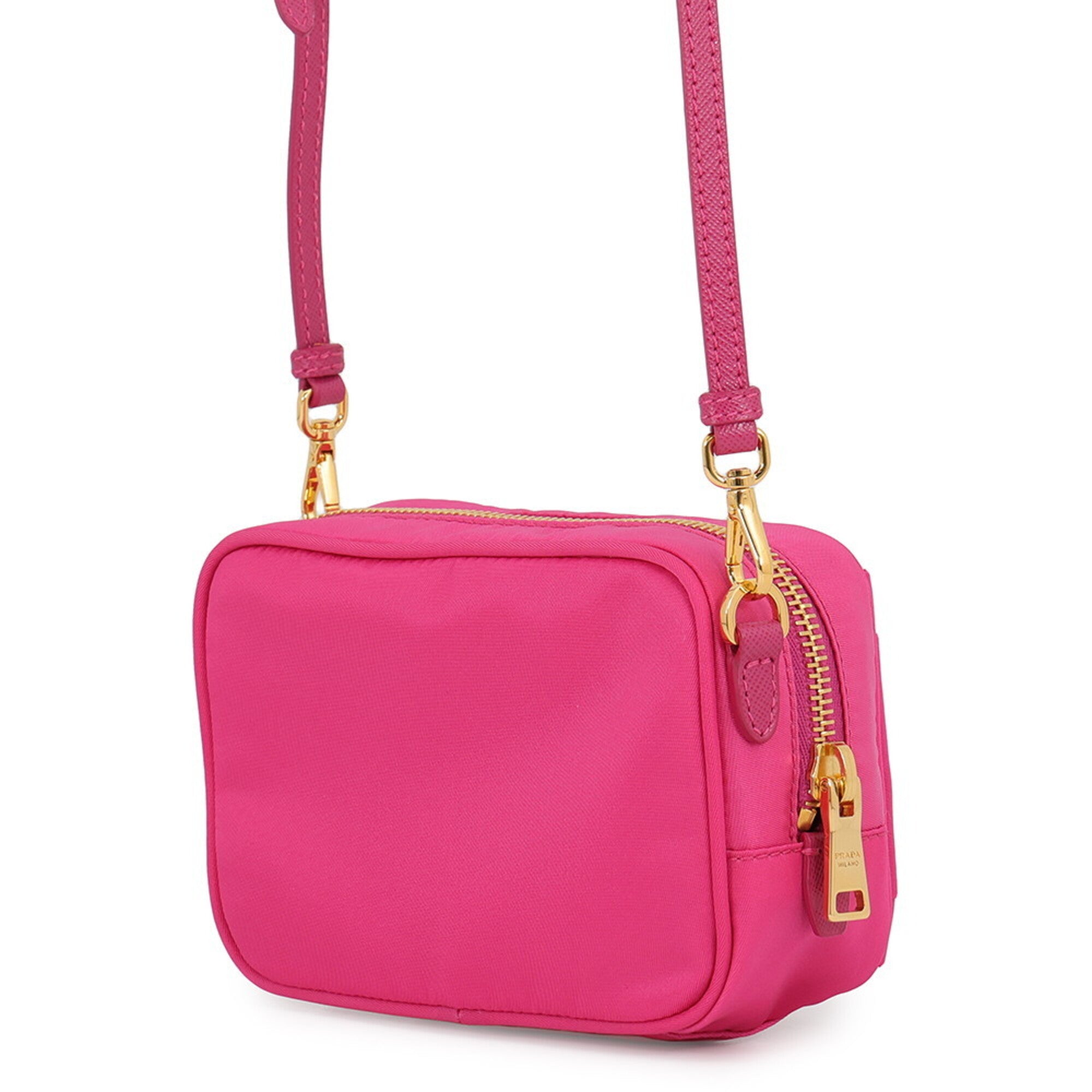 Prada Pink Nylon Leather Shoulder Bag (Pre-Owned)