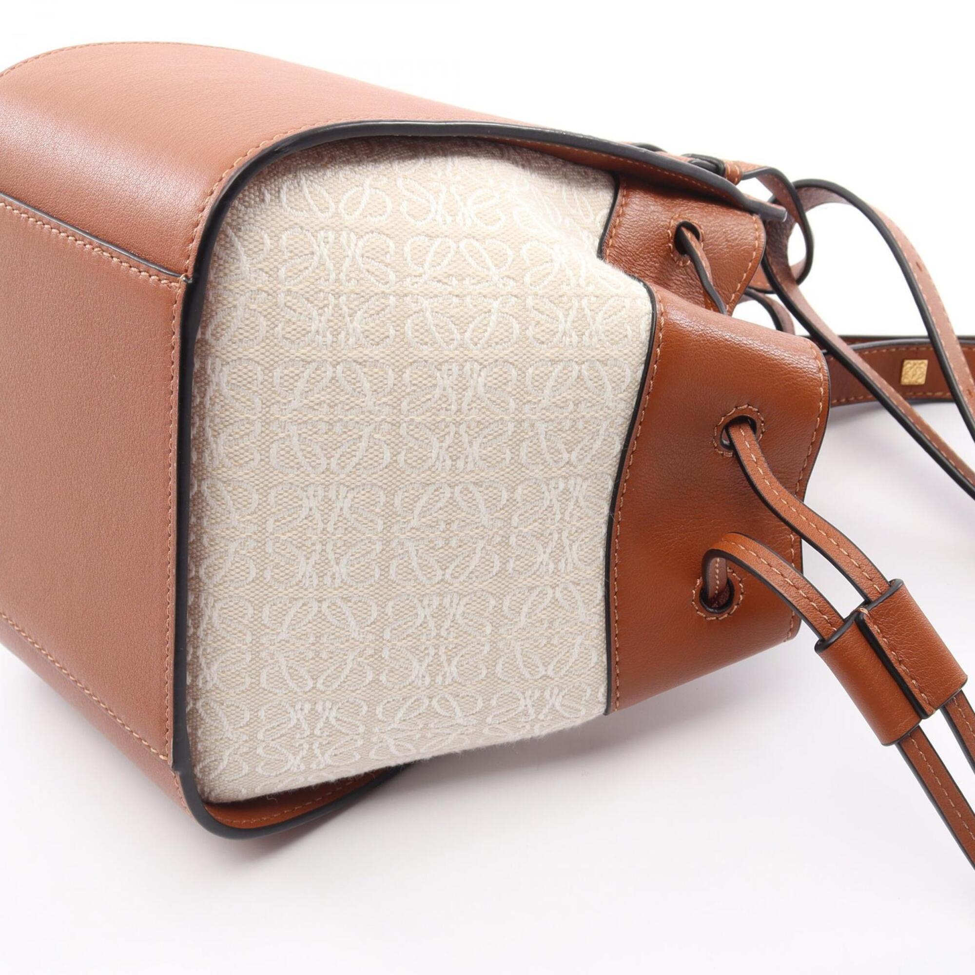 Loewe Brown Ivory Canvas Leather Handbag (Pre-Owned)