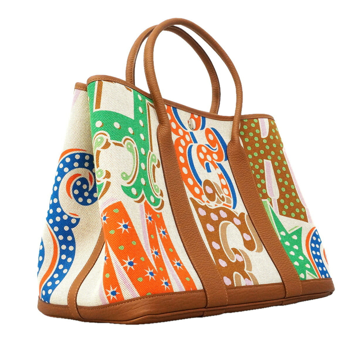 Hermes Gold Multi-Color Toile H Negonda Leather Tote Bag (Pre-Owned)