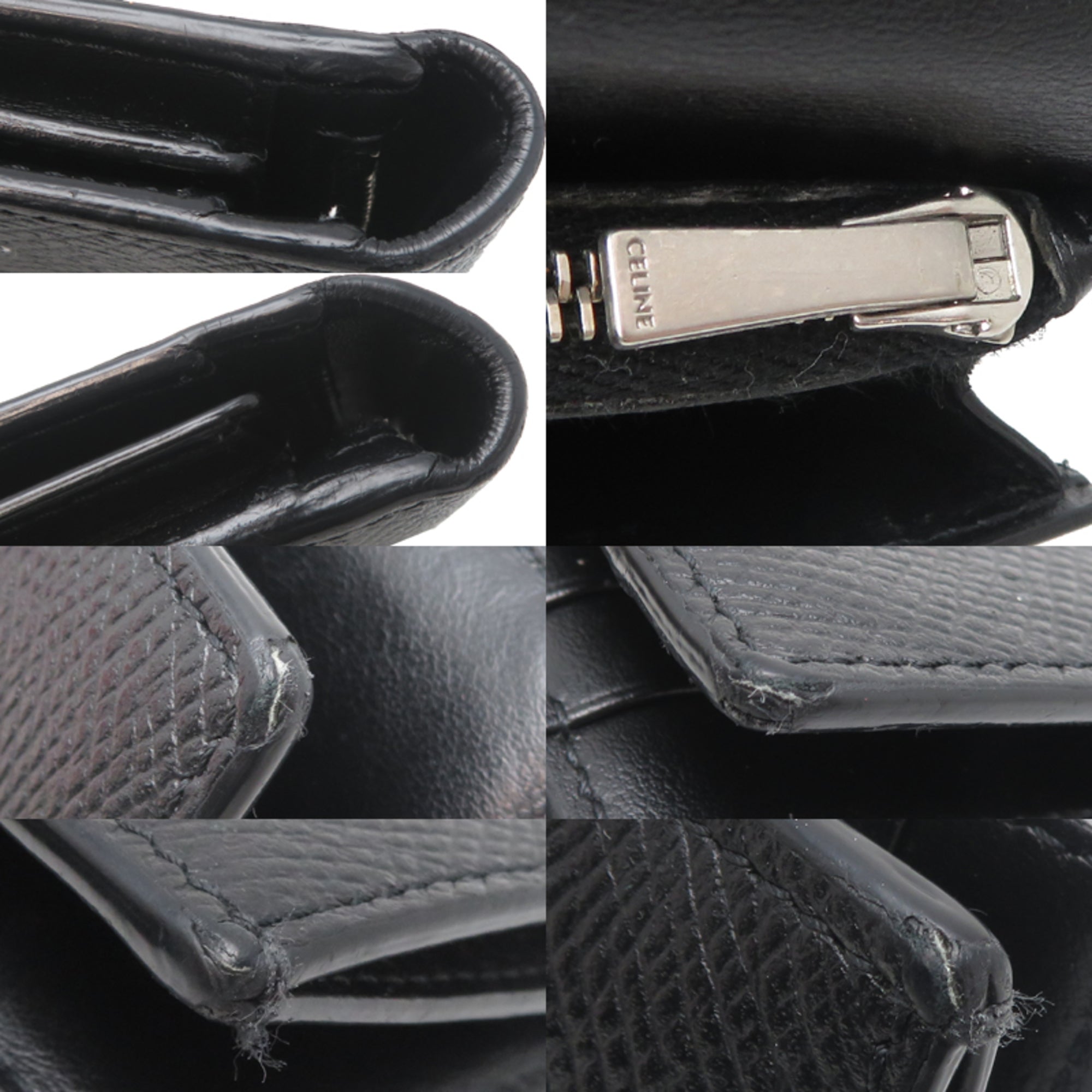 Celine Black Leather Long Wallet (Bi-Fold) (Pre-Owned)