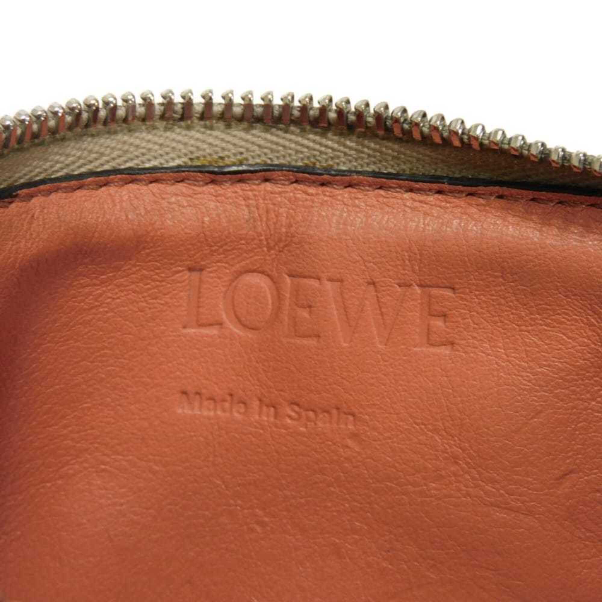 Loewe Gray Leather Coin Purse/Coin Case (Pre-Owned)