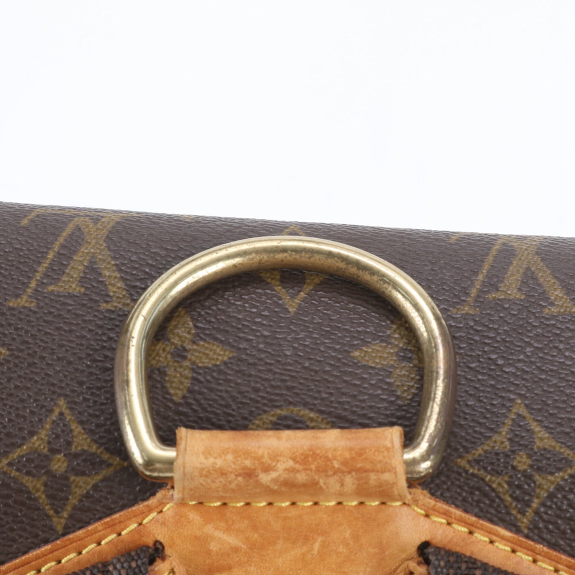 Louis Vuitton Brown Monogram Leather Coated Canvas Backpack Handbag Shoulder Bag (Pre-Owned)
