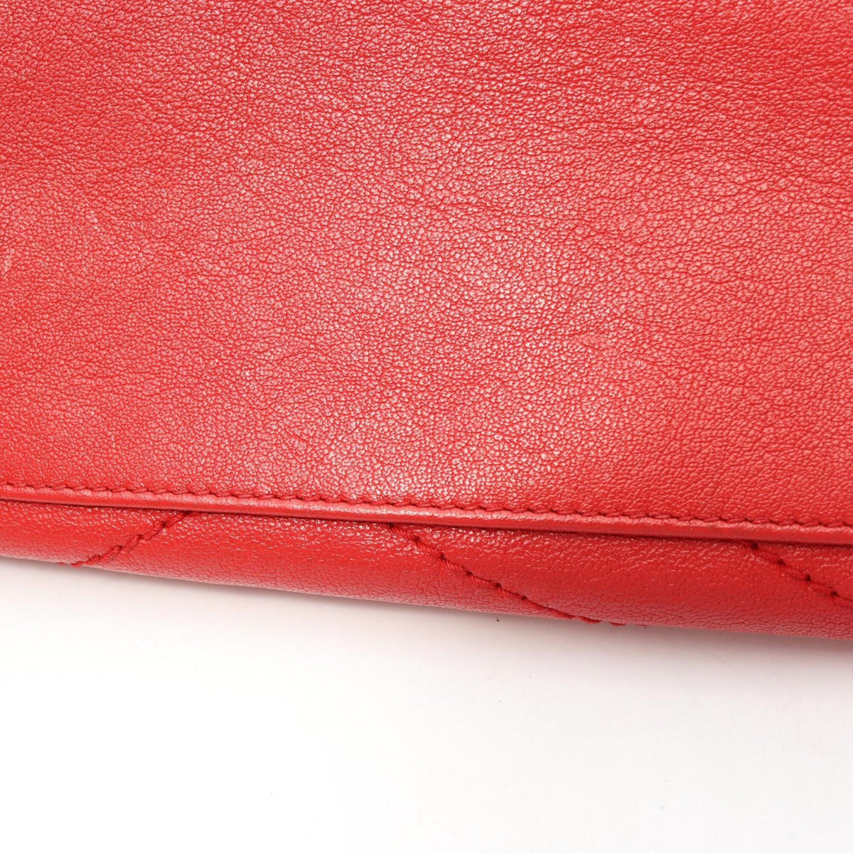 Yves Saint Laurent Red Color Leather Handbag Shoulder Bag (Pre-Owned)
