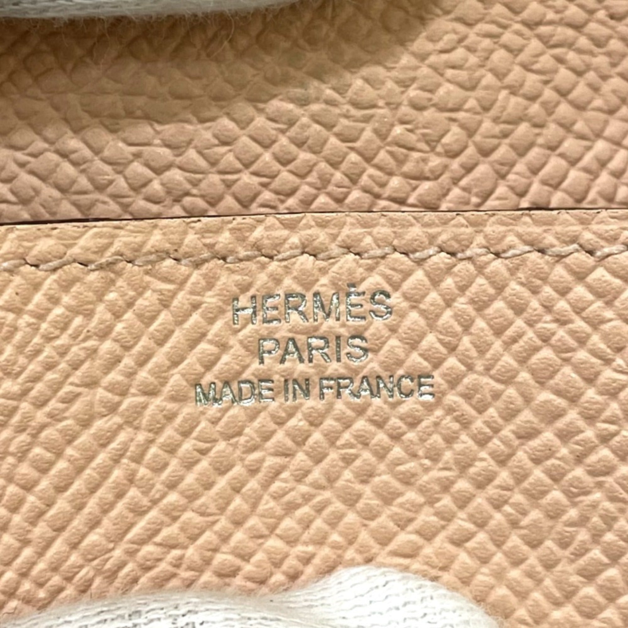 Hermes Le 24 Pink Rose Eglantine Epsom Leather Coin Purse/Coin Case (Pre-Owned)