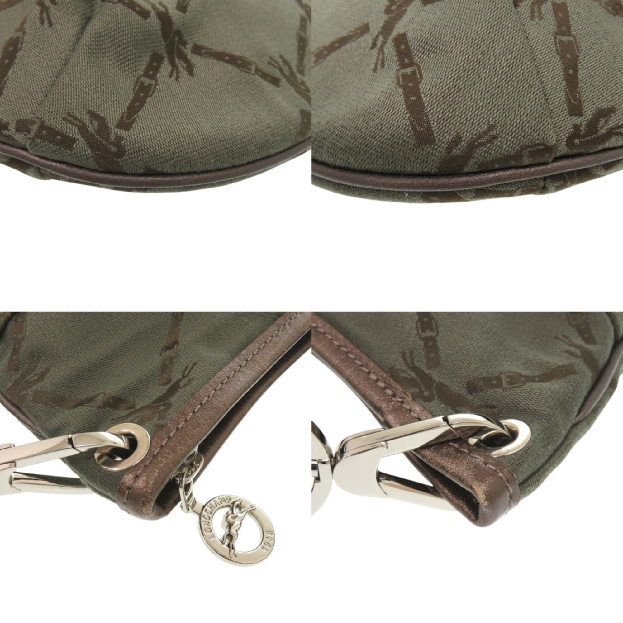 Longchamp Khaki Cotton Shoulder Bag (Pre-Owned)