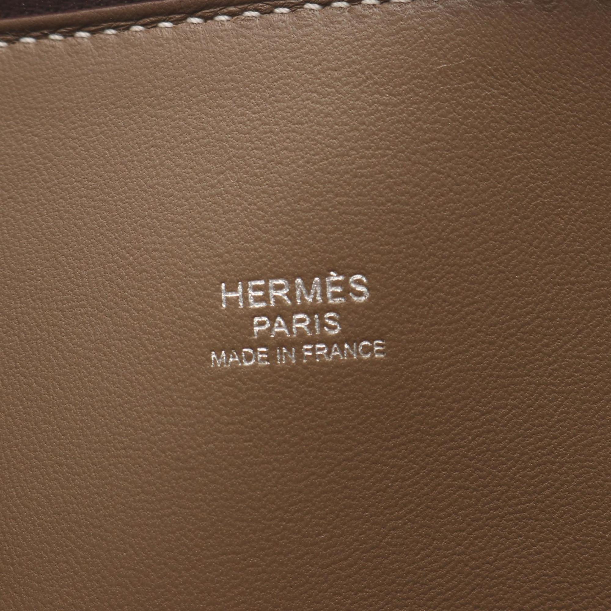 Hermes Bolide Etoupe Gray Gray Taurillon Clemence Leather Handbag (Pre-Owned)