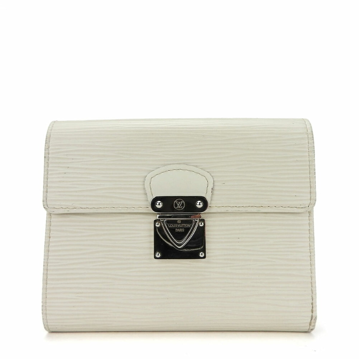 Louis Vuitton Lv Off White Leather Wallet (Tri-Fold) (Pre-Owned)