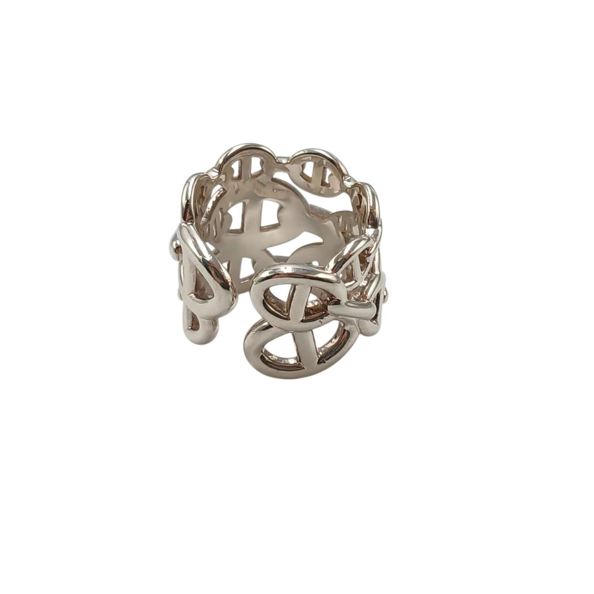 Hermes Silver Silver 925 Band Ring (Pre-Owned)