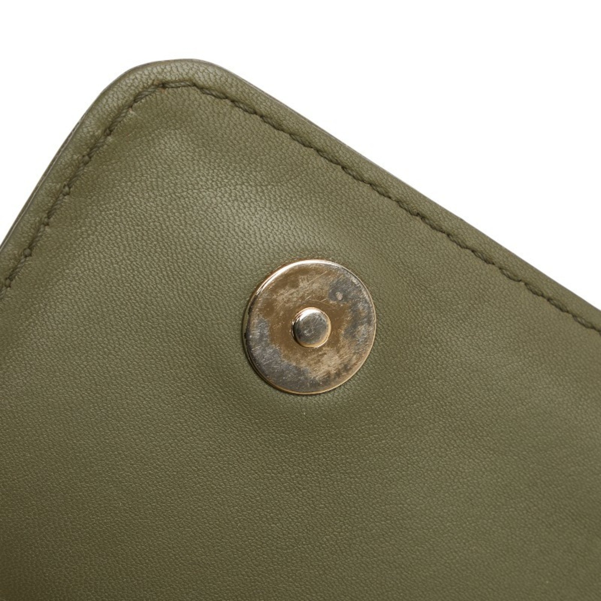 Valentino Garavani Green Khaki Leather Clutch Bag Shoulder Bag (Pre-Owned)