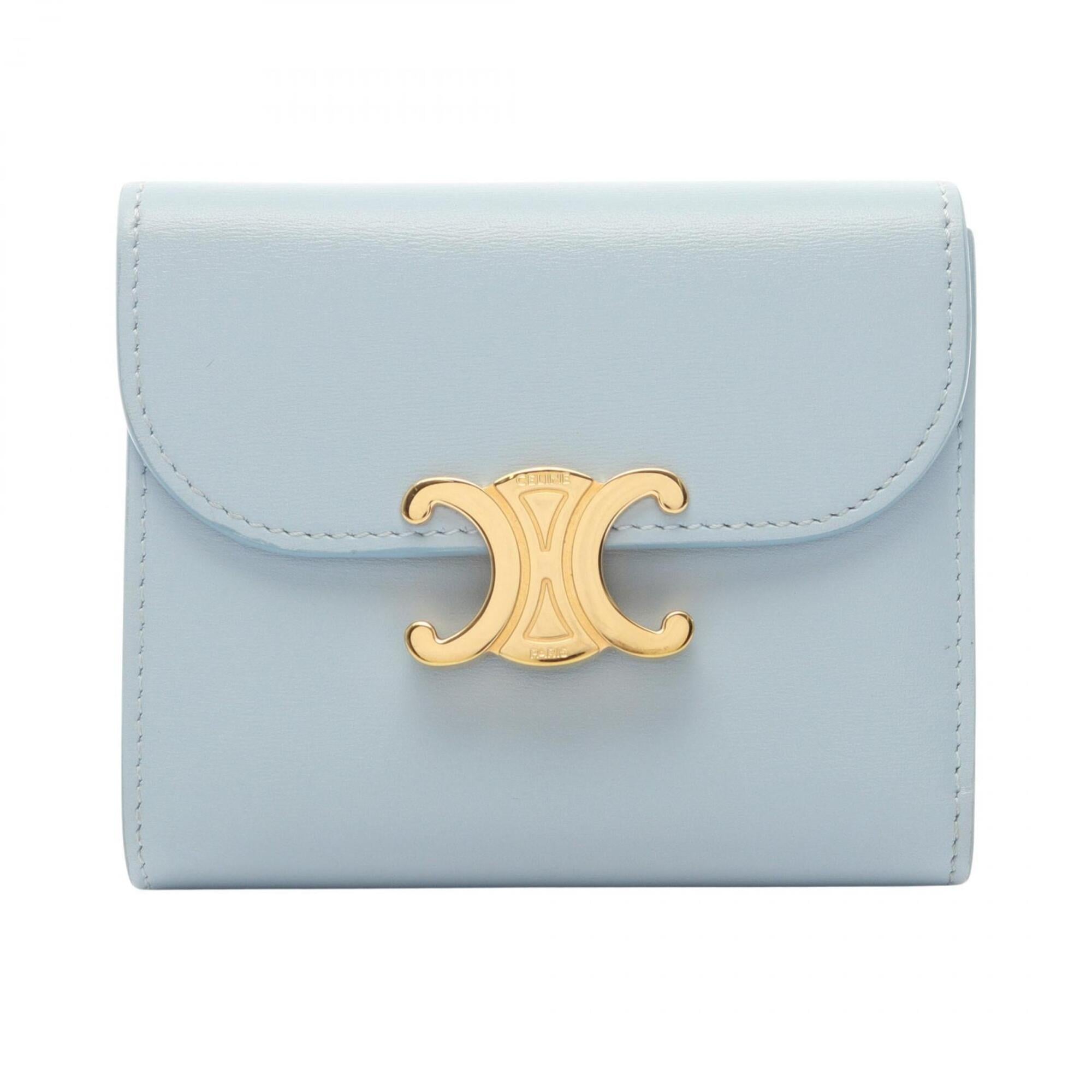 Celine Blue Leather Wallet (Tri-Fold) (Pre-Owned)