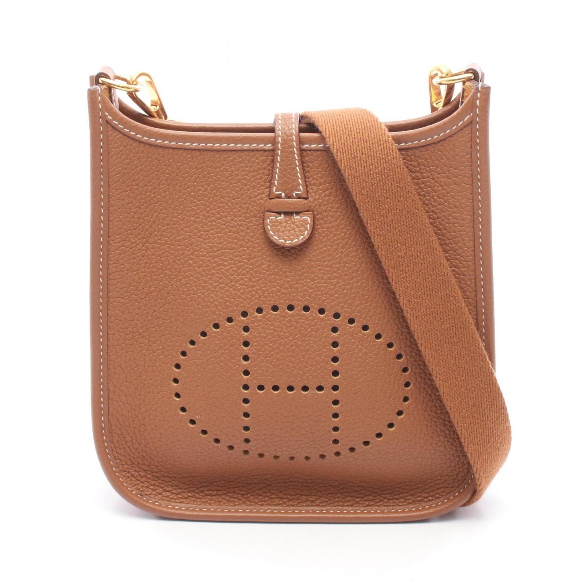 Hermes Brown Taurillon Clemence Leather Handbag Shoulder Bag (Pre-Owned)