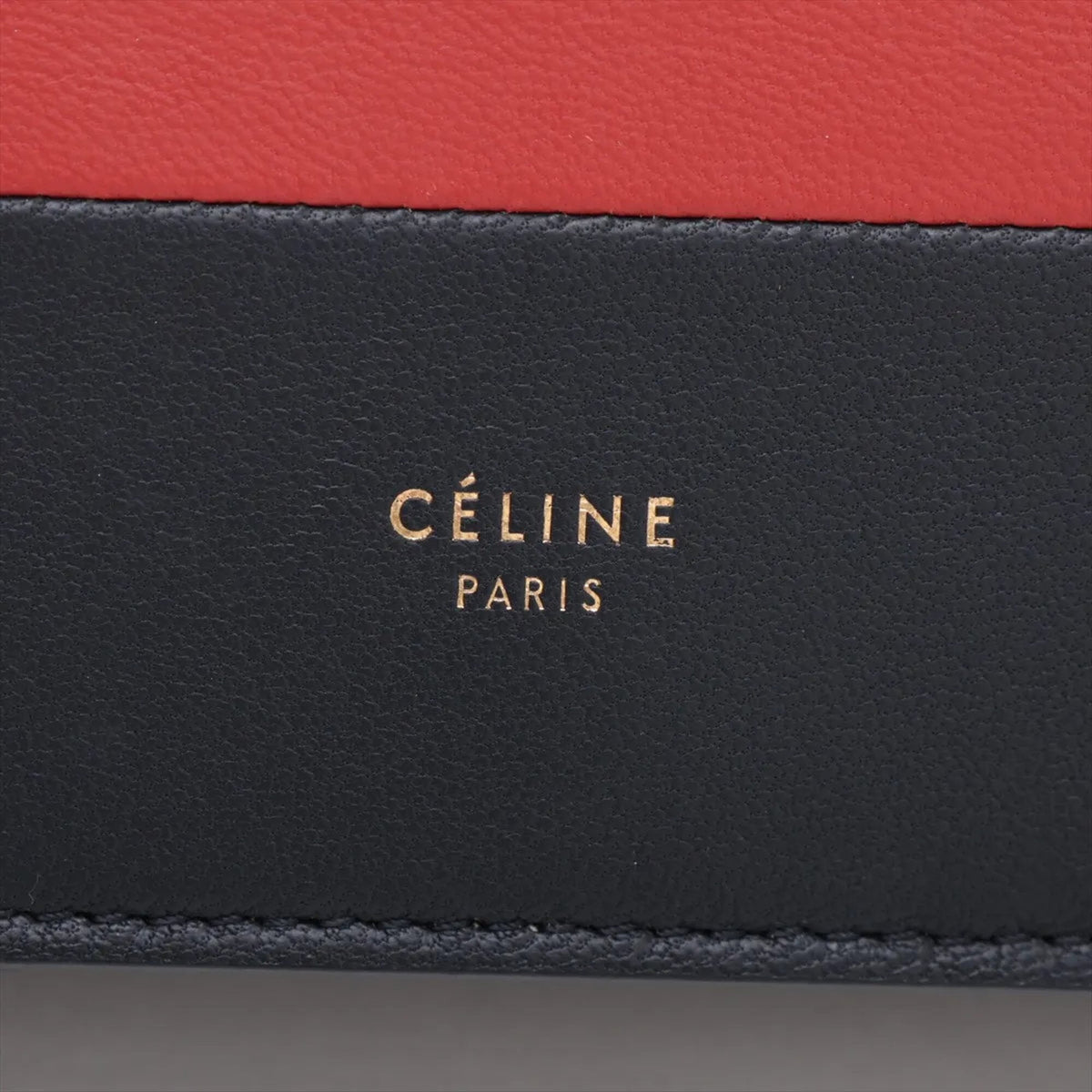Celine Navy Red Color Leather Crossbody Bag Shoulder Bag (Pre-Owned)