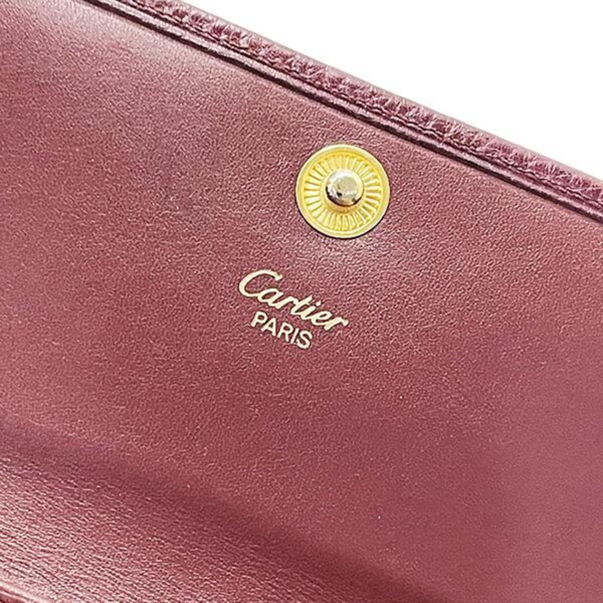 Cartier Must Bordeaux Leather Wallet (Tri-Fold) (Pre-Owned)