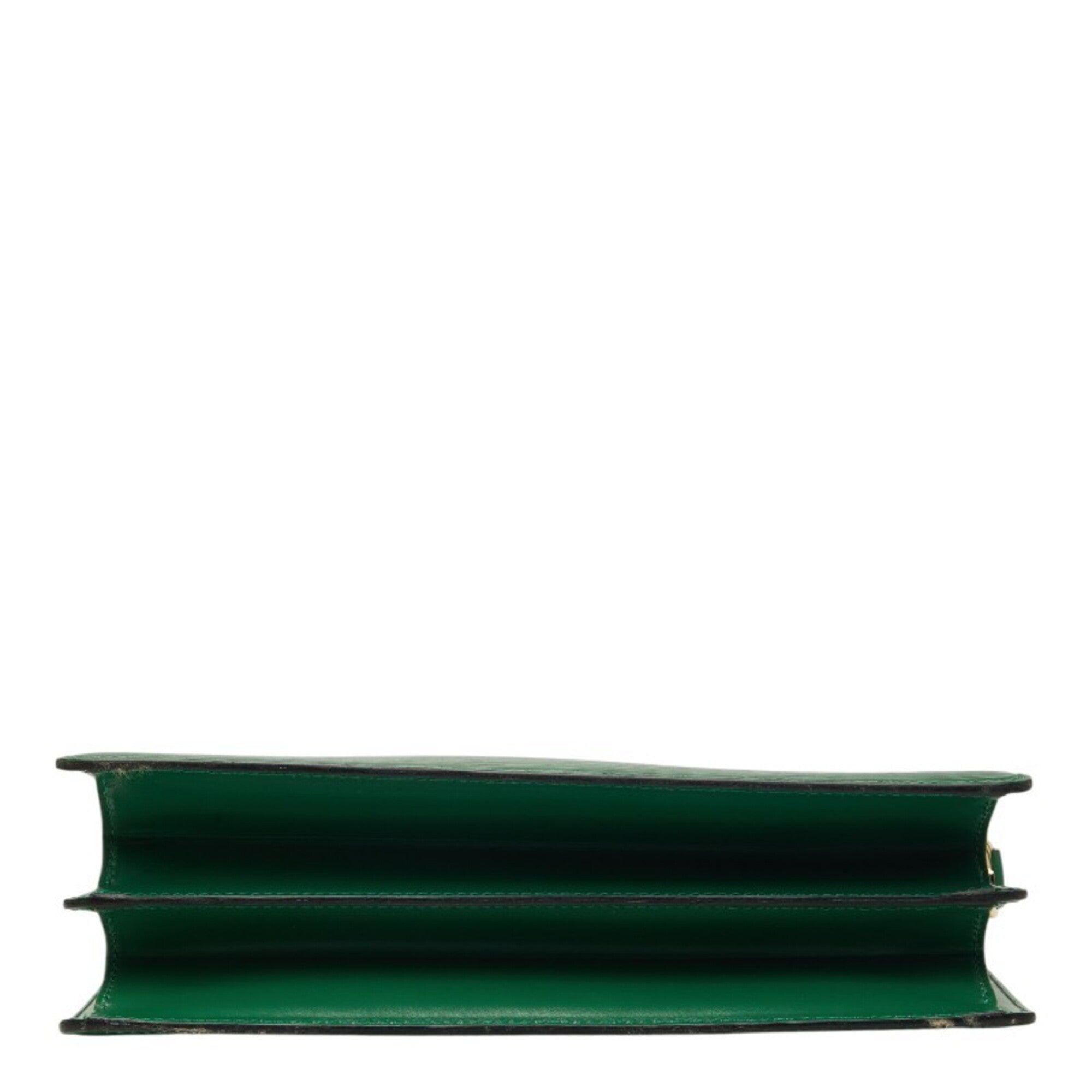 Louis Vuitton Borneo Green Leather Shoulder Bag (Pre-Owned)