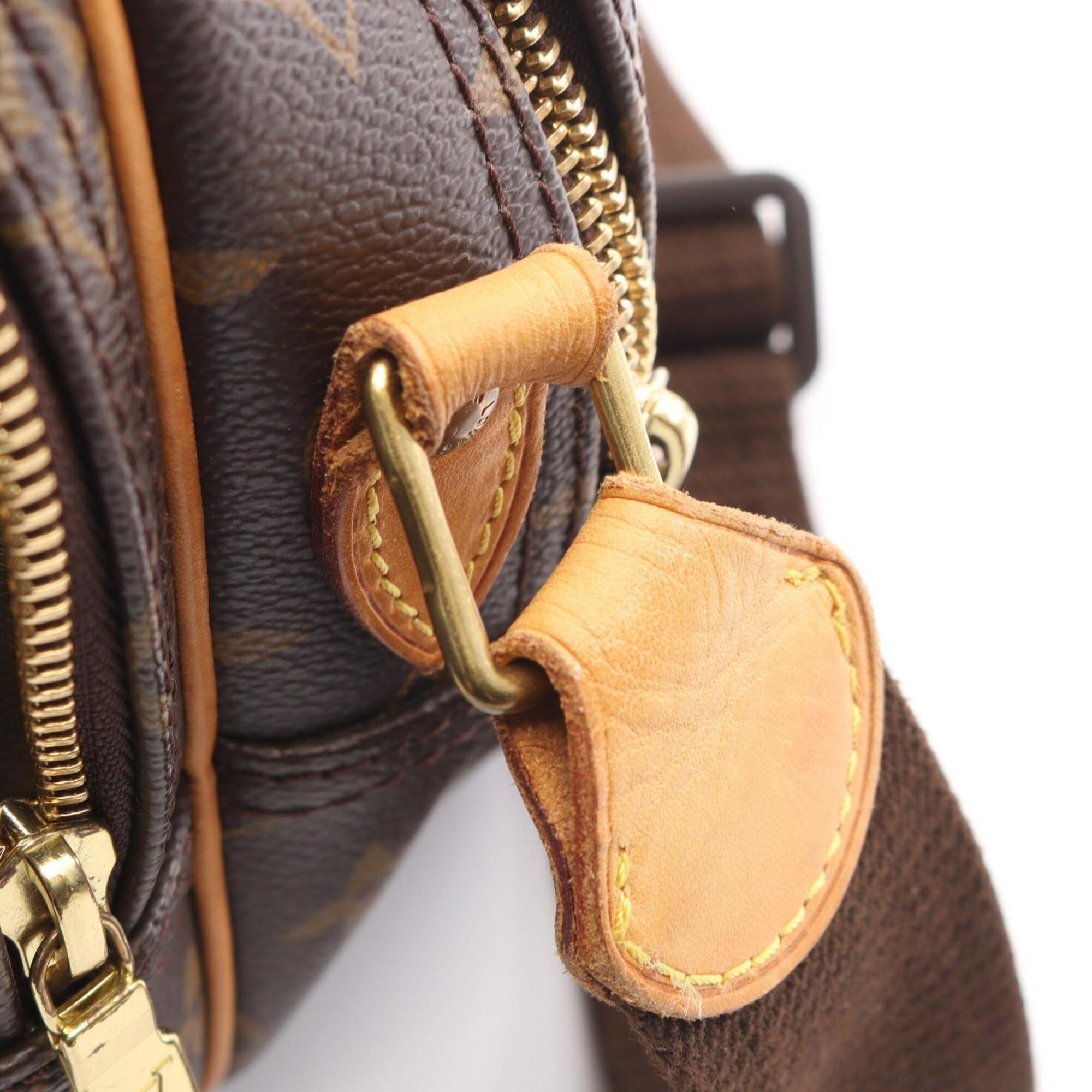 Louis Vuitton Brown Coated Canvas Leather Handbag Shoulder Bag (Pre-Owned)