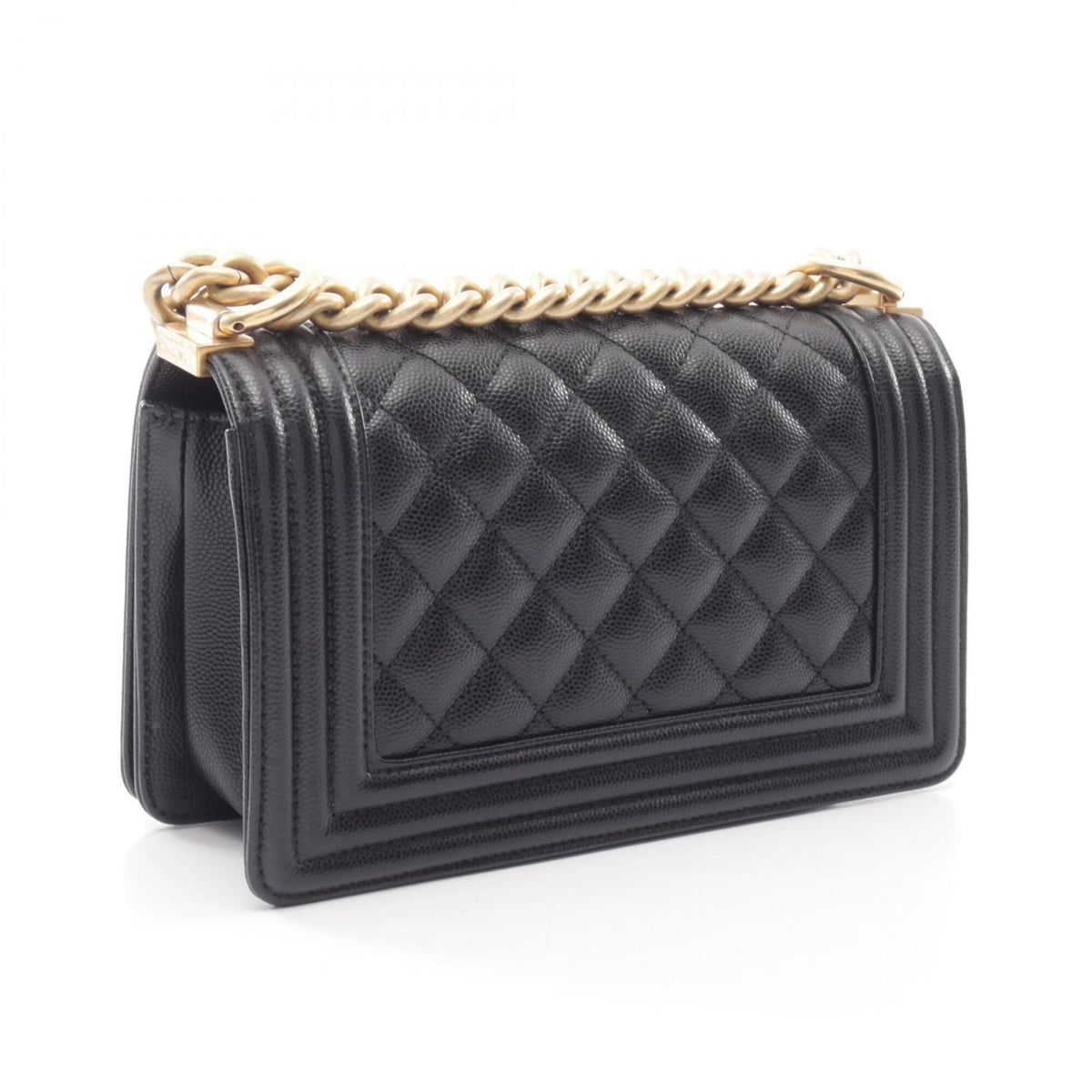 Chanel Black Grained Calfskin Handbag Shoulder Bag (Pre-Owned)