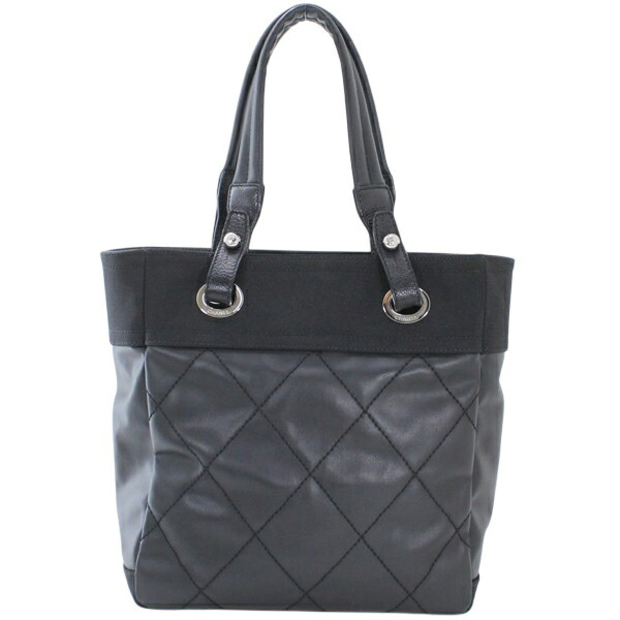 Chanel Black Pvc Leather Tote Bag (Pre-Owned)