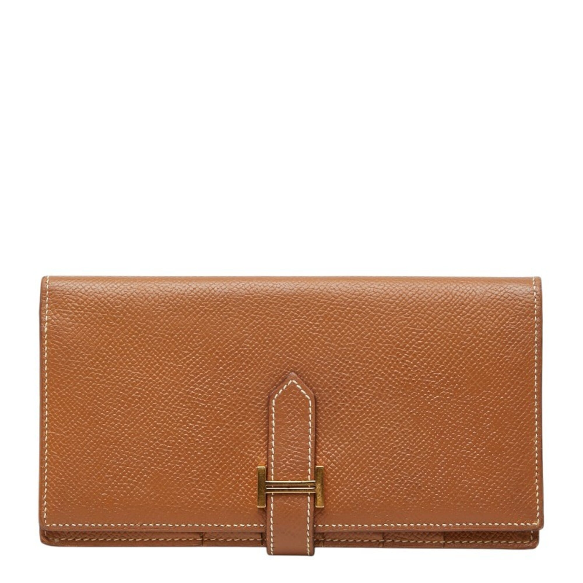 Hermes Brown Epsom Leather Long Wallet (Bi-Fold) (Pre-Owned)