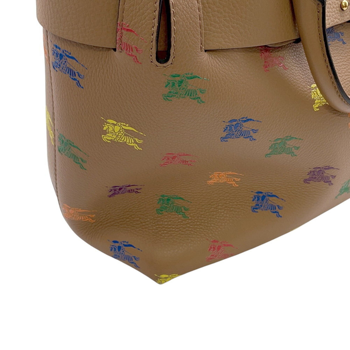 Burberry Brown Multi-Color Leather Handbag Tote Bag (Pre-Owned)