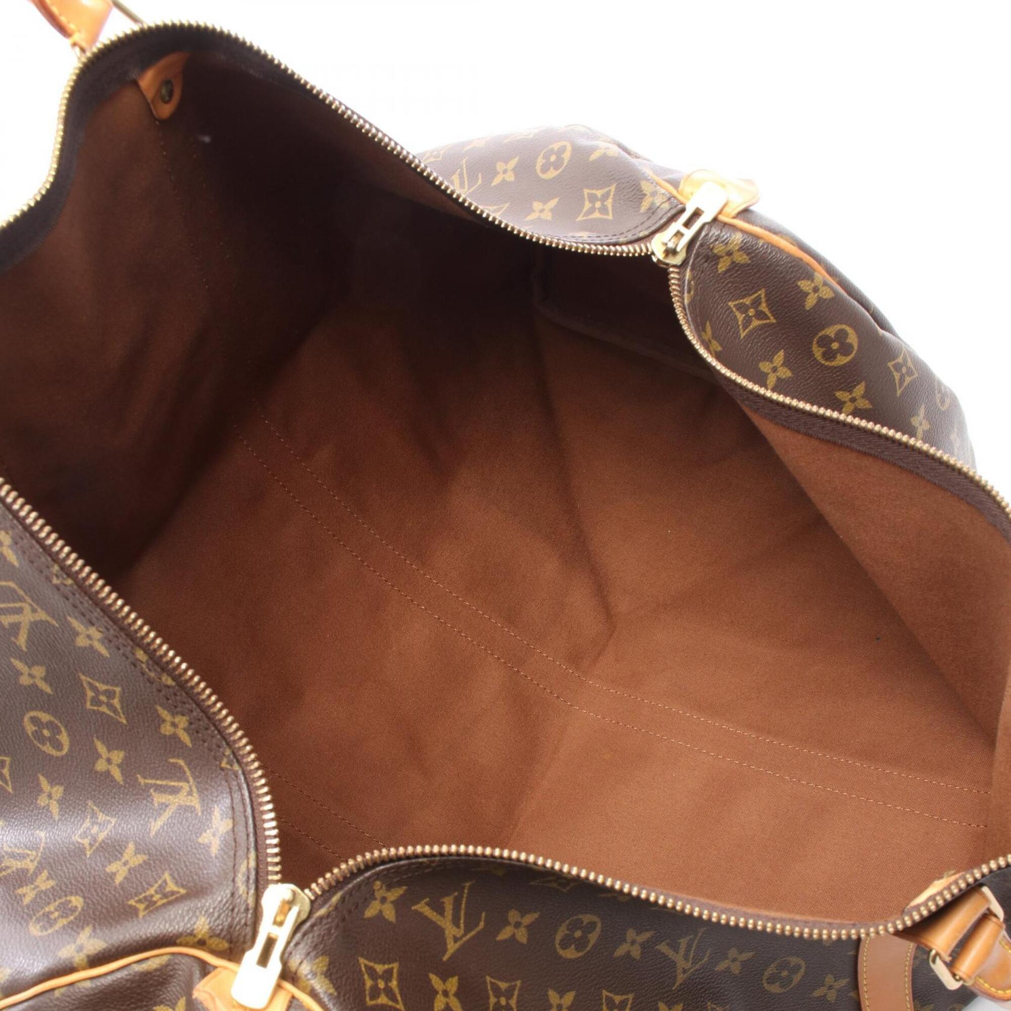 Louis Vuitton Brown Coated Canvas Leather Boston Bag Handbag (Pre-Owned)