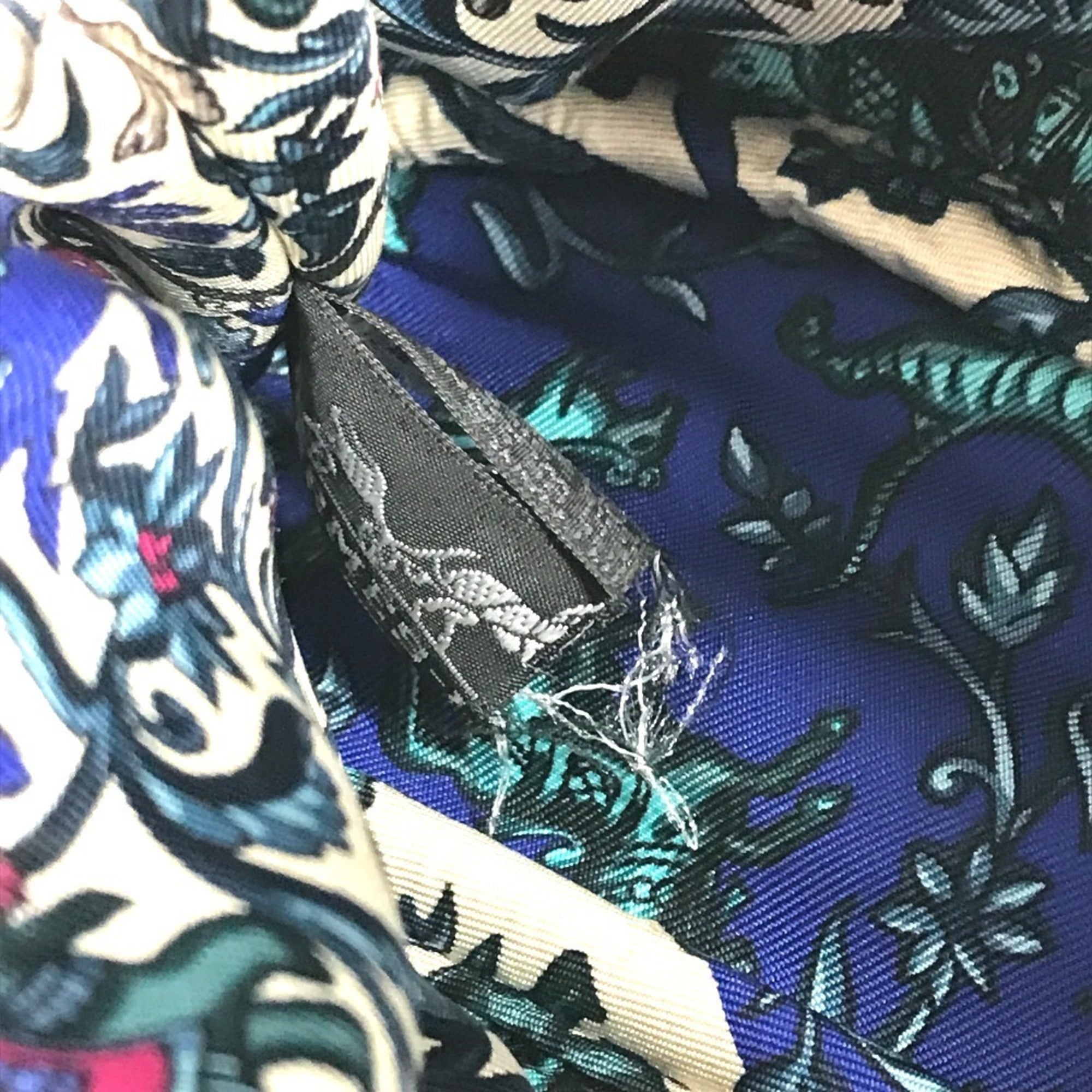 Hermes Black Blue Felt Silk Pouch (Pre-Owned)