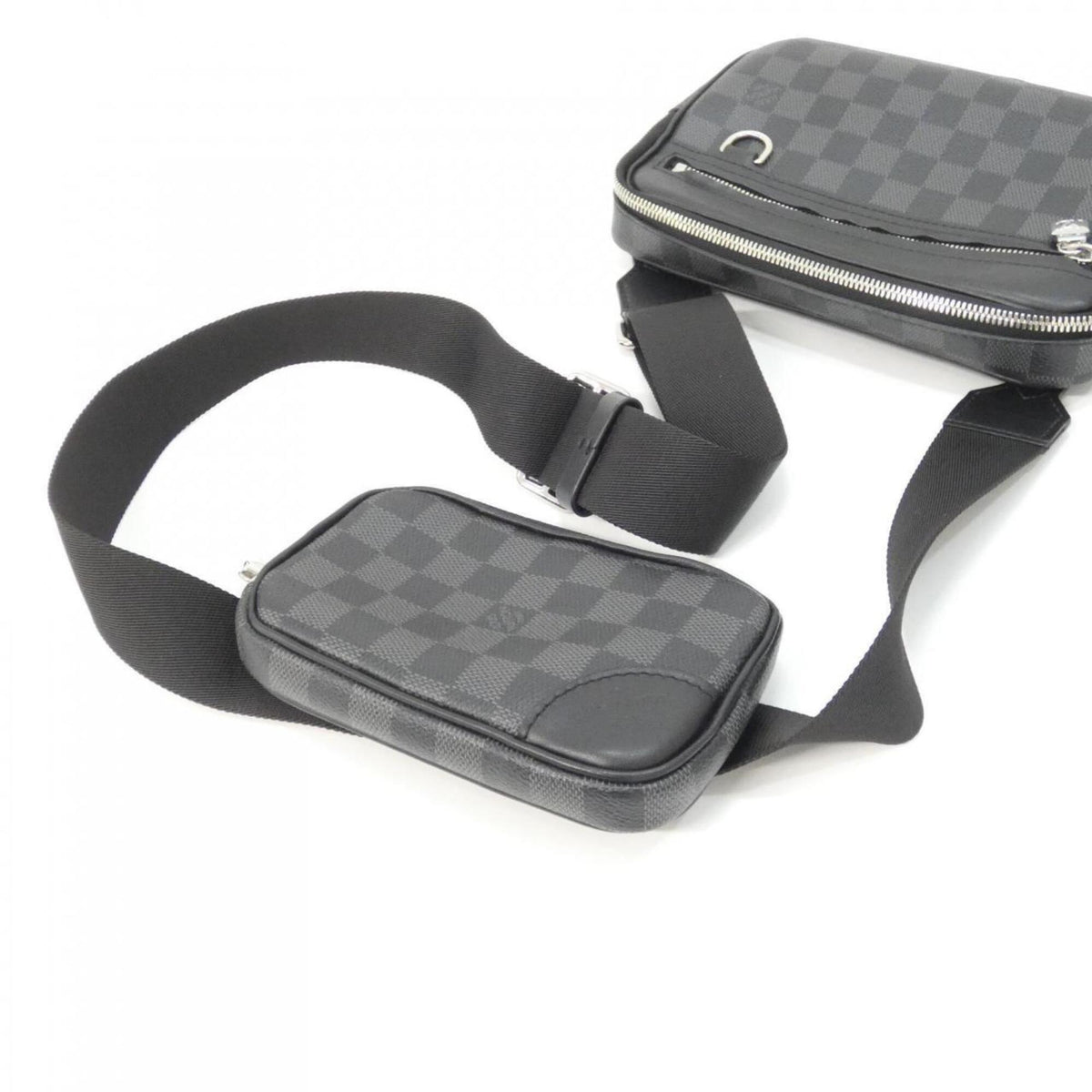 Louis Vuitton Graphite Coated Canvas Pouch Shoulder Bag (Pre-Owned)