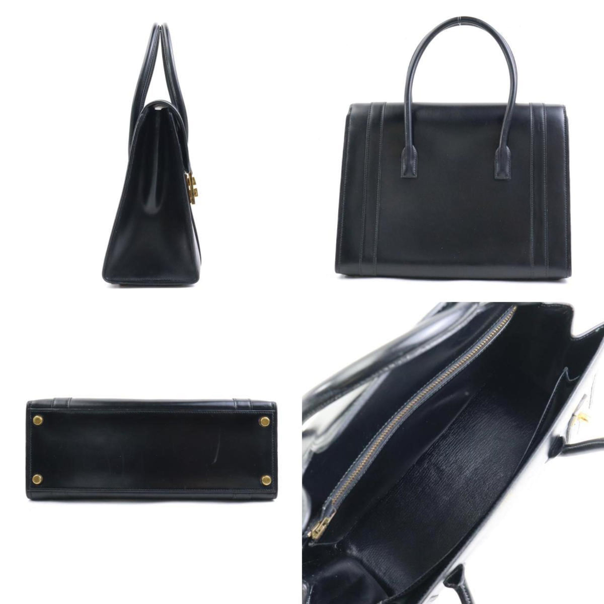 Hermes Black Box Calf Leather Handbag (Pre-Owned)