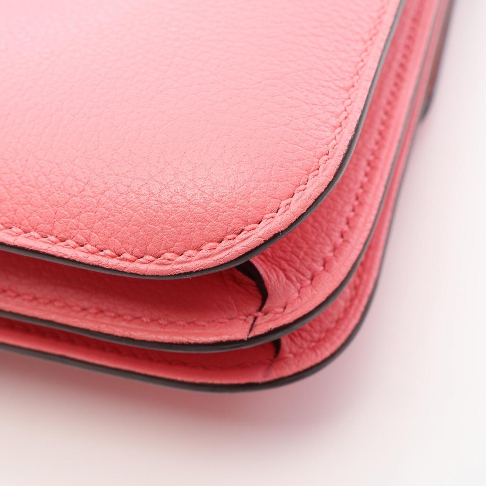 Hermes Constance Pink Leather Handbag Shoulder Bag (Pre-Owned)
