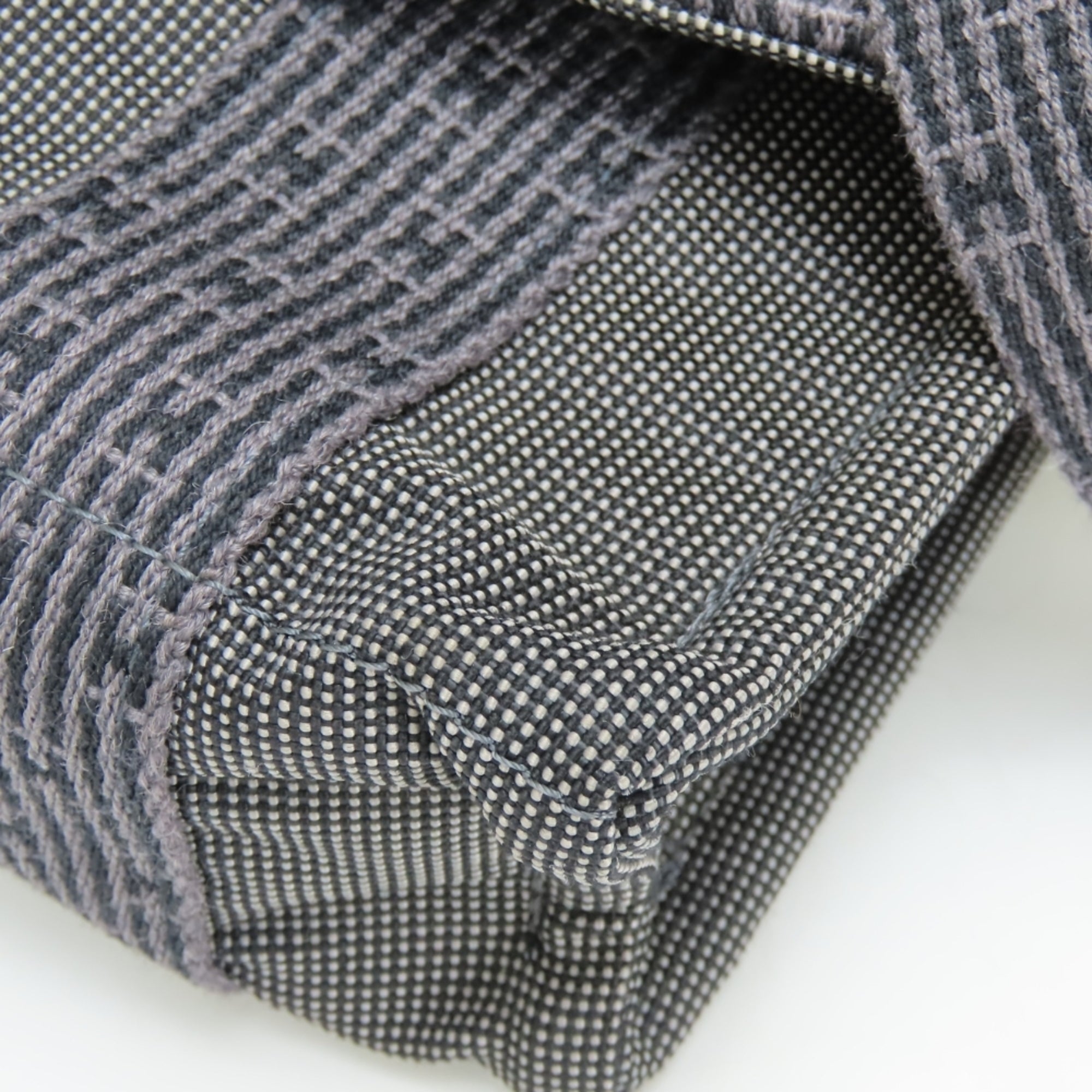 Hermes Her Line Gray Cotton Canvas Shoulder Bag (Pre-Owned)