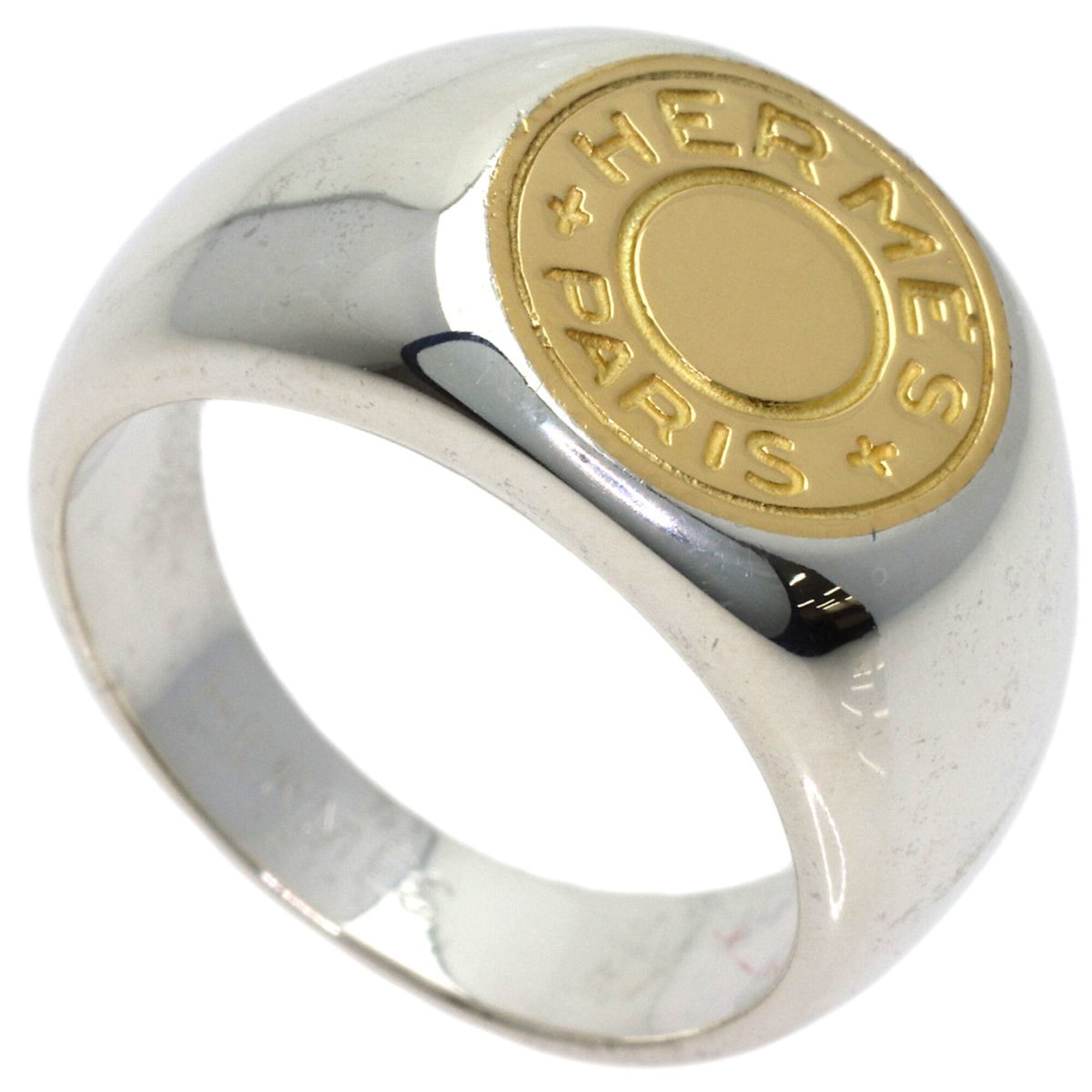 Hermes Yellow Gold (18K) Silver Band Ring (Pre-Owned)
