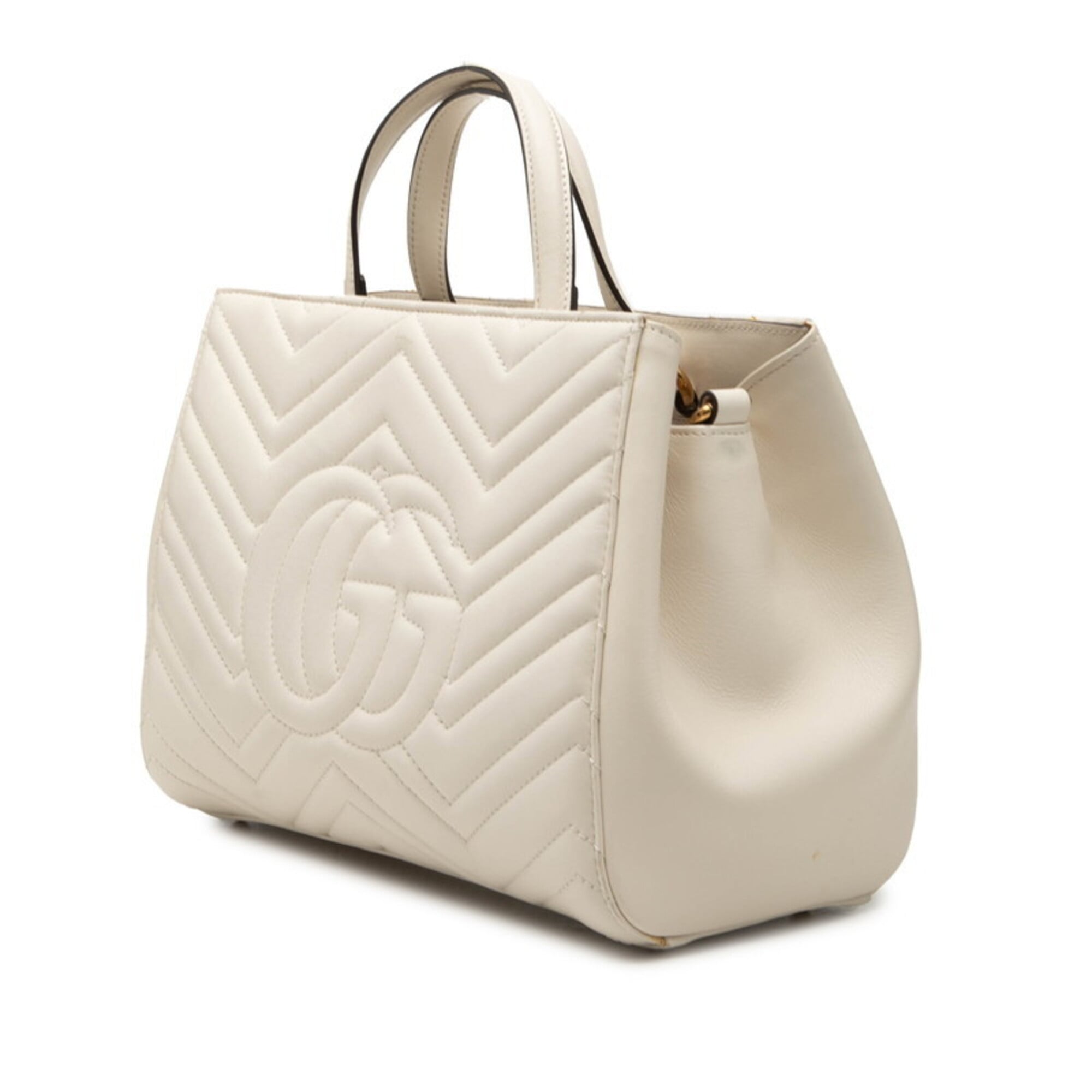 Gucci White Leather Handbag Shoulder Bag (Pre-Owned)