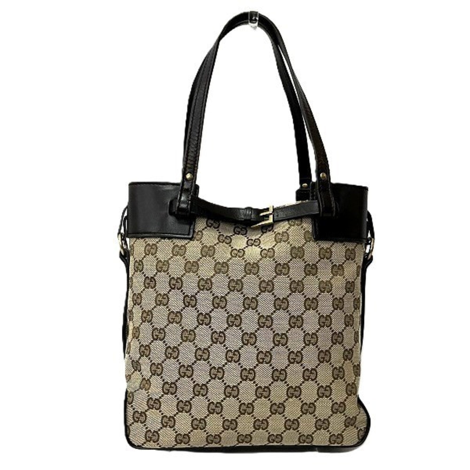 Gucci Beige Brown Gg Canvas Handbag Tote Bag (Pre-Owned)
