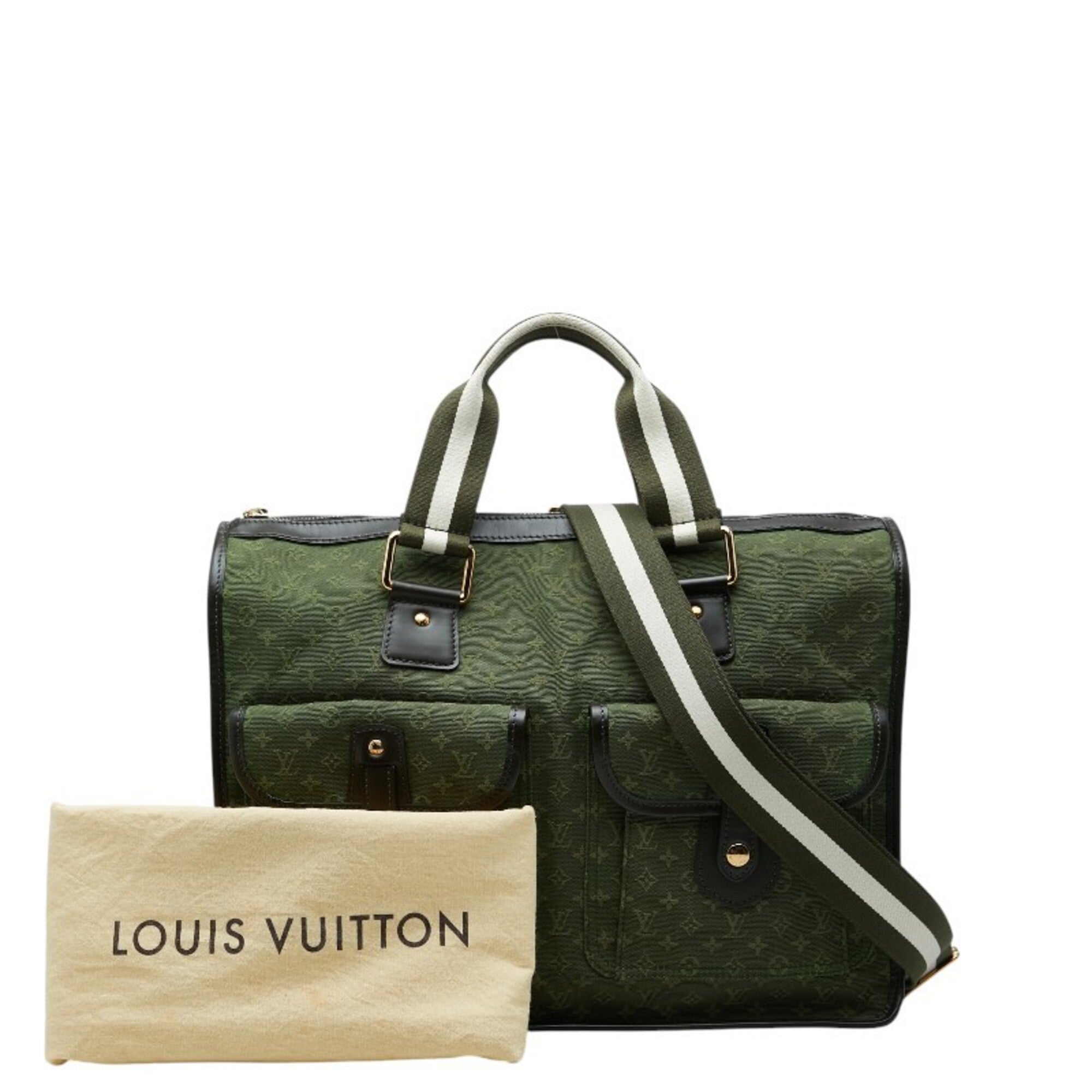 Louis Vuitton Green Tst Khaki Canvas Leather Shoulder Bag Tote Bag (Pre-Owned)